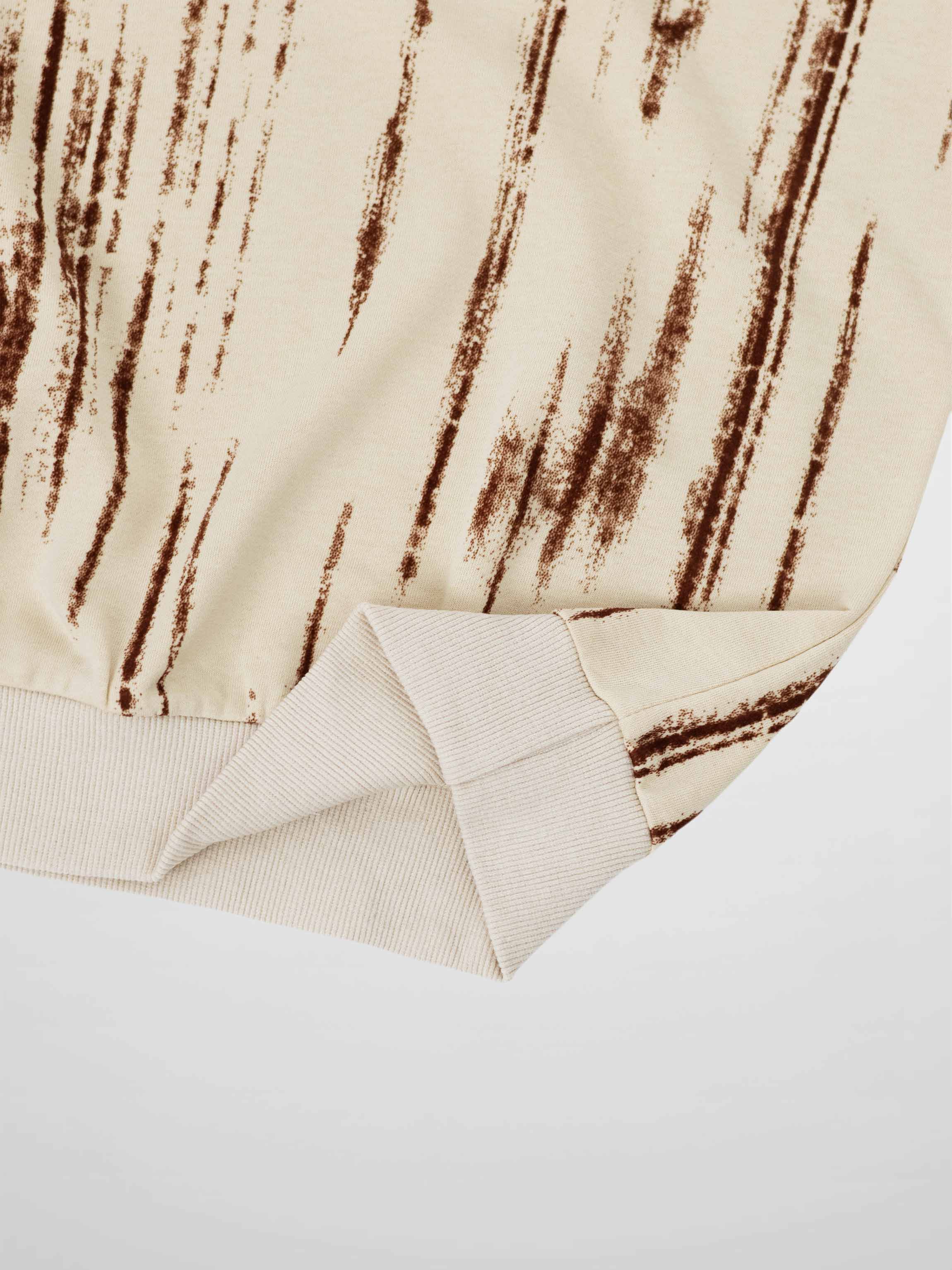 Tie Dye Splash Sweatshirt-Cream/Brown