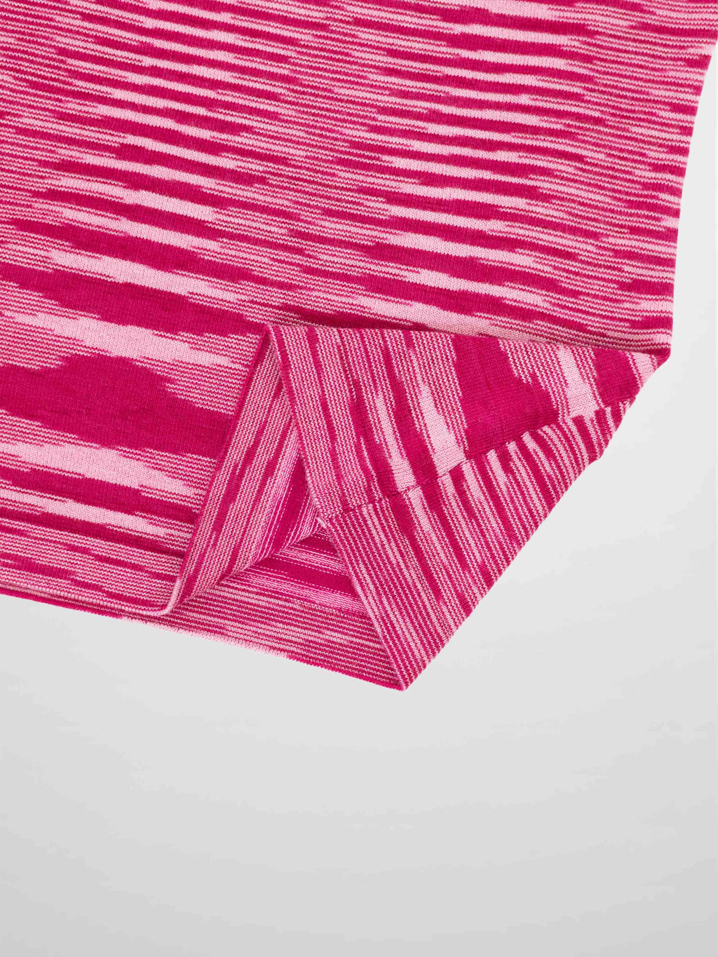 Abstract Stripe Knit Turtleneck-Berry Stripe