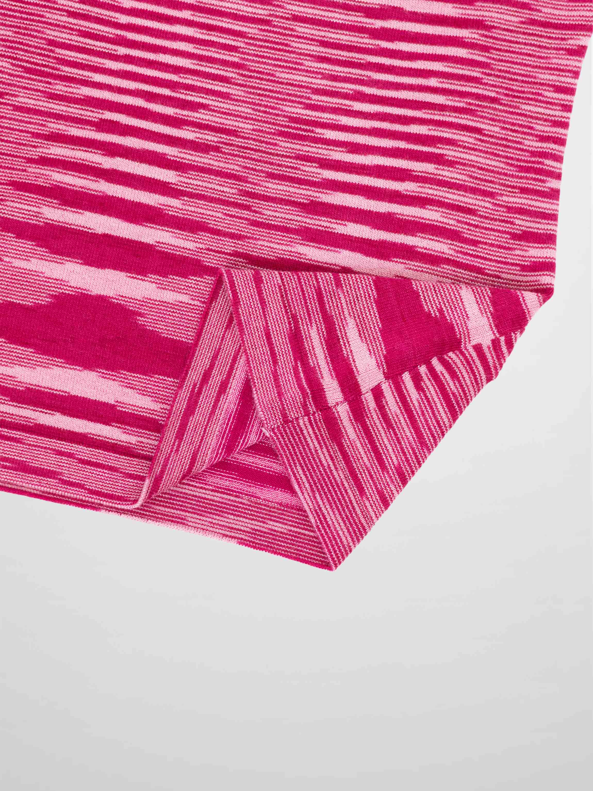 Abstract Stripe Knit Turtleneck-Berry Stripe