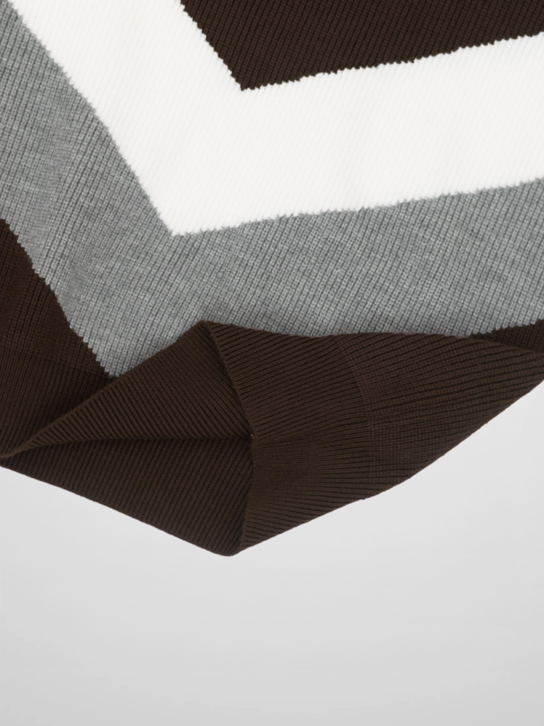 Multi V Sweater-Brown/Grey