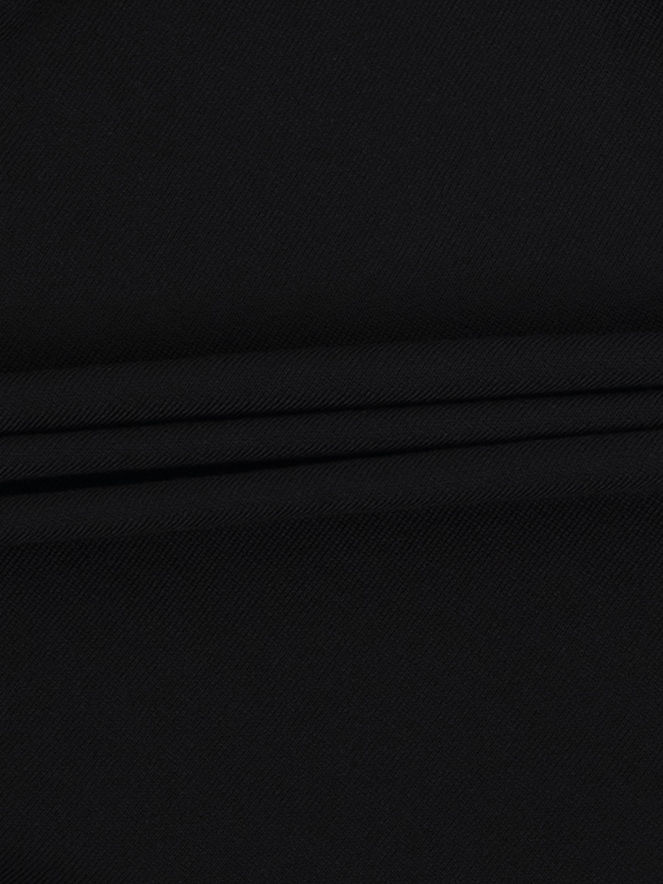 Wool Blend Collared Cardigan-Black