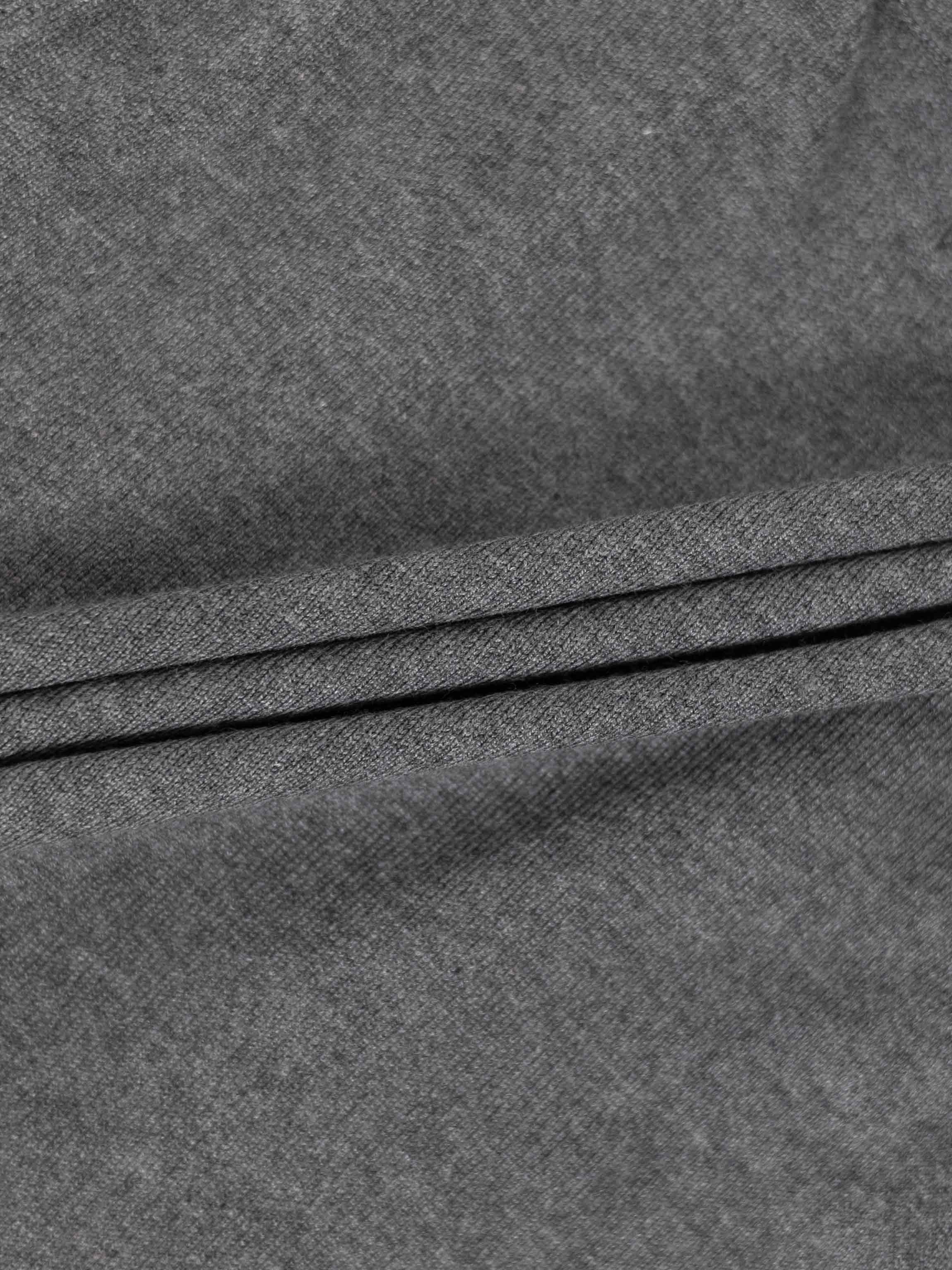 Trim Detail Crew Crop Cardigan-Heathered Grey