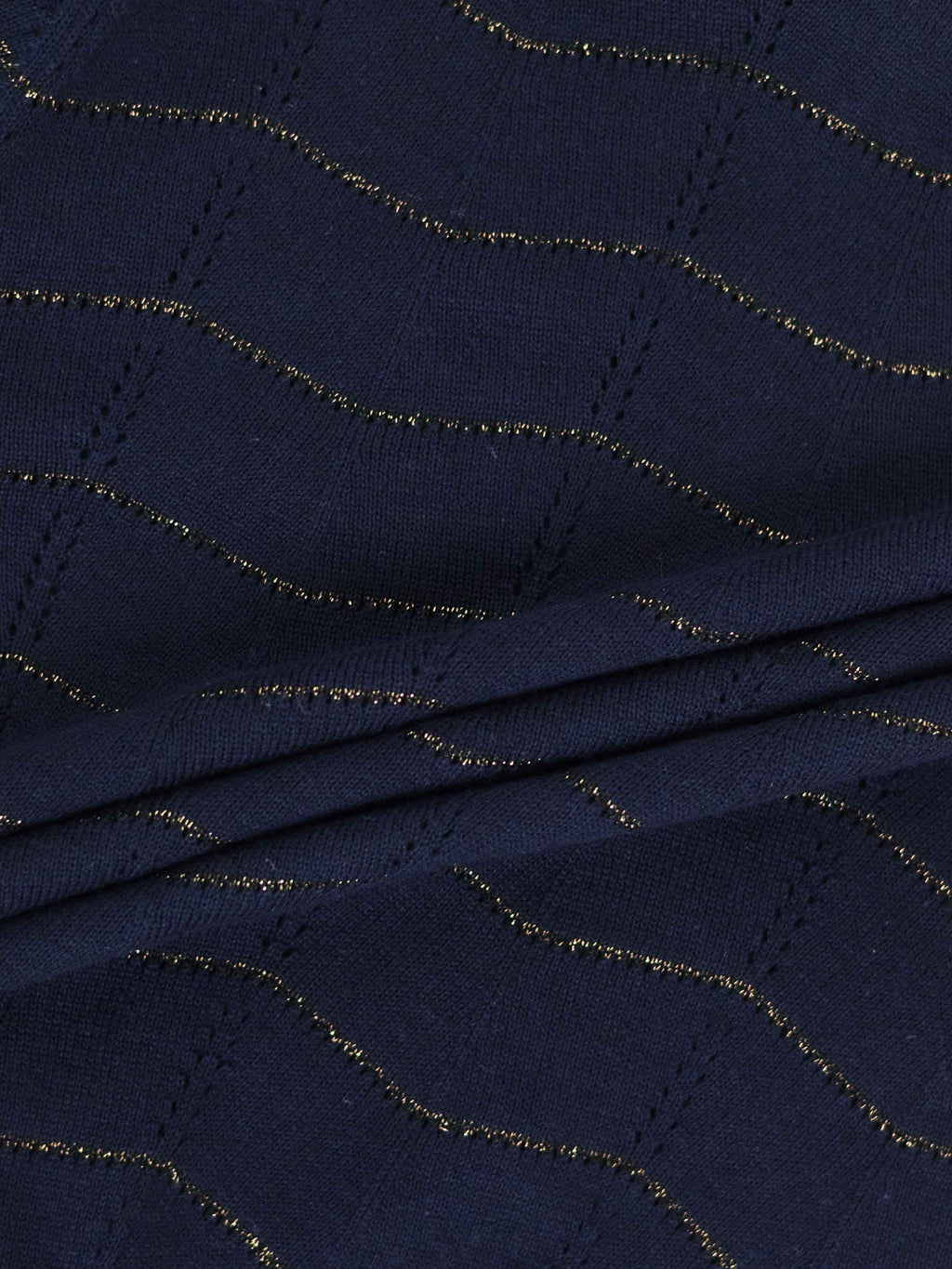 Lurex Striped Sweater-Navy/Black