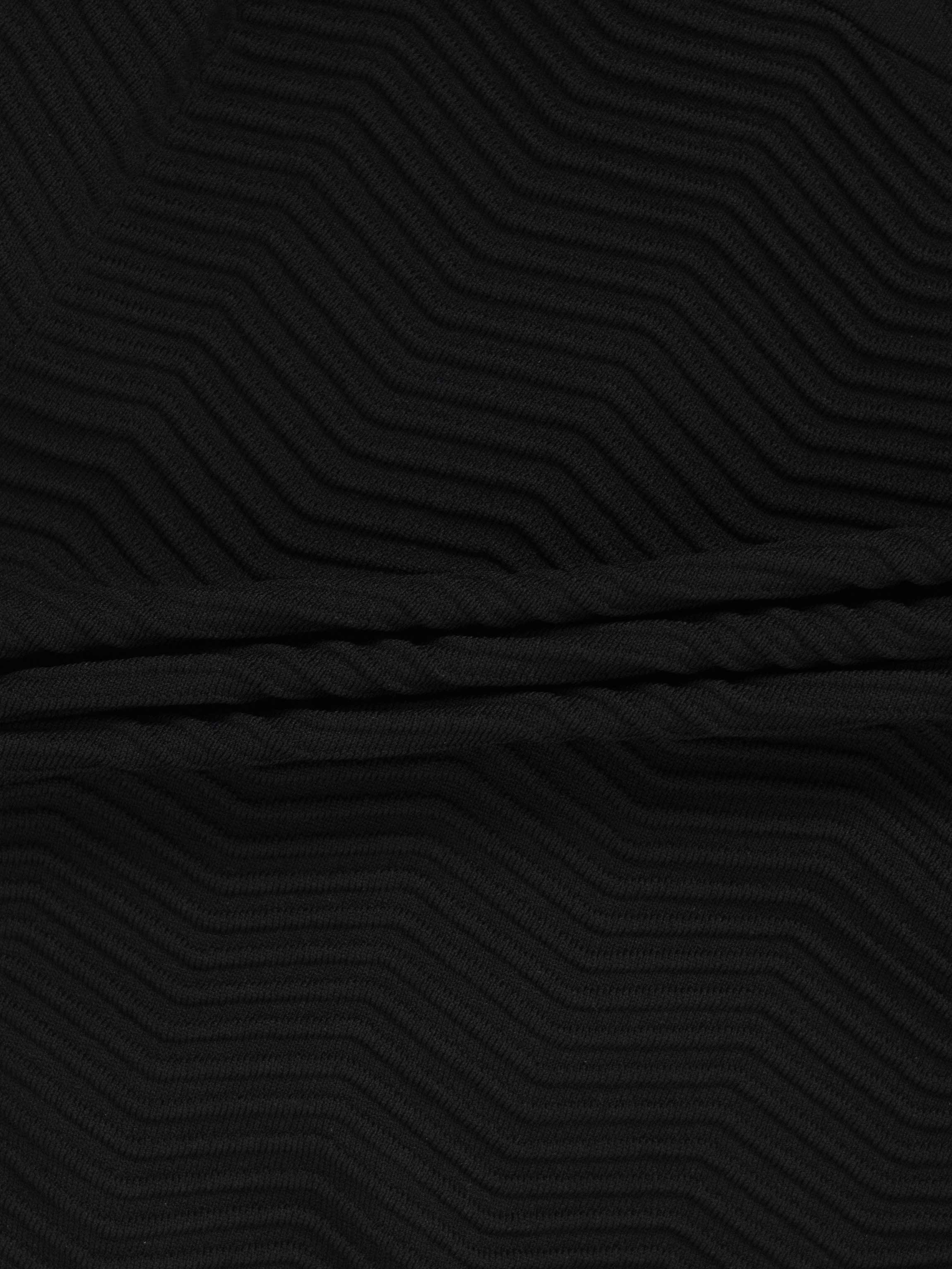 Wave Knit Cardigan-Black