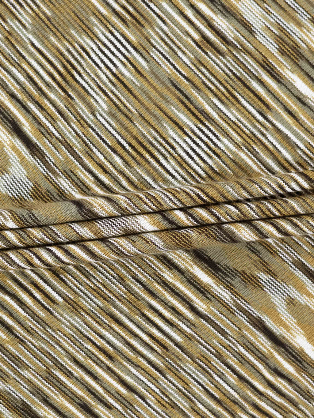 Abstract Stripe Knit Turtleneck-Olive