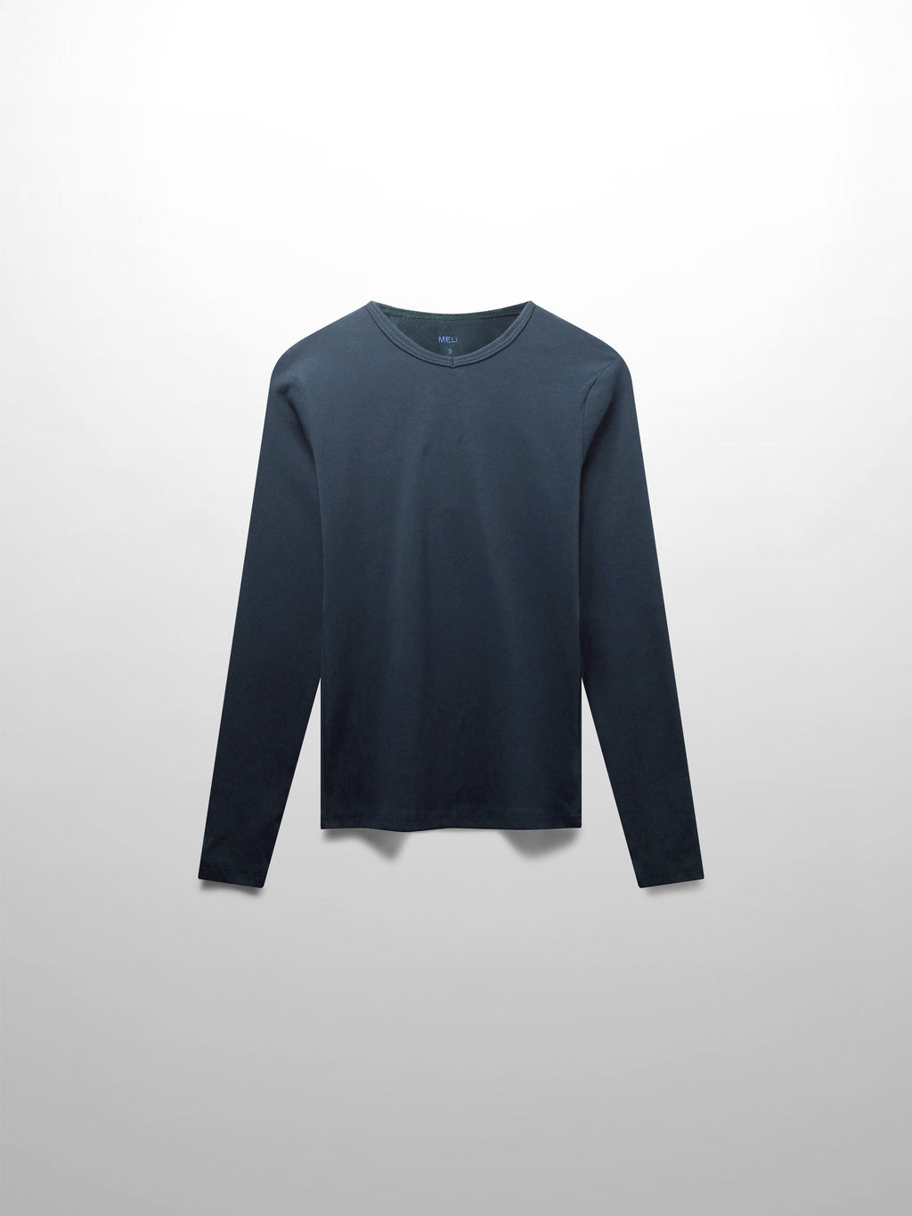 Basic High V Tee Long Sleeve-Deep Navy
