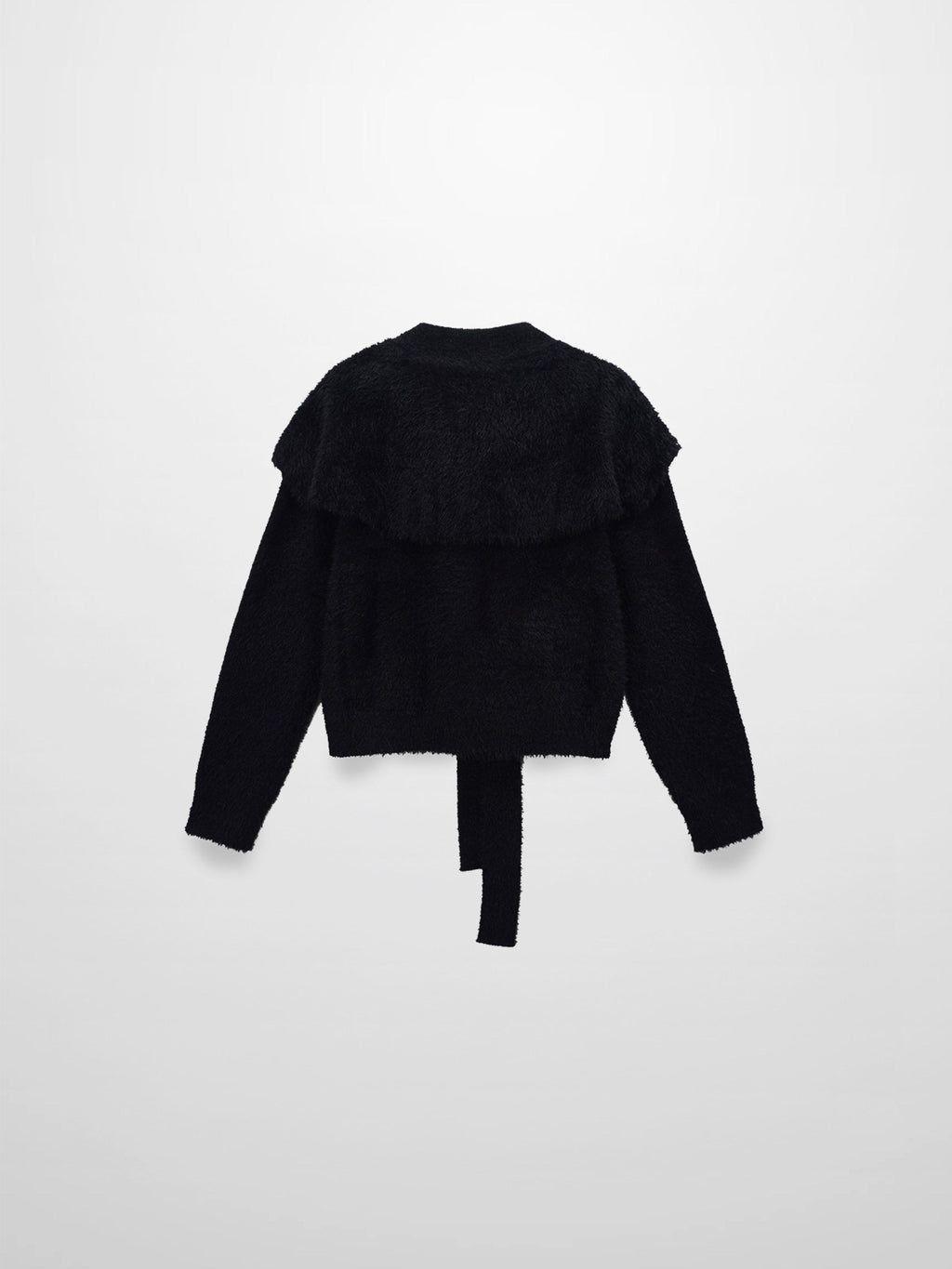 Mohair Shawl Collar Cardigan-Black