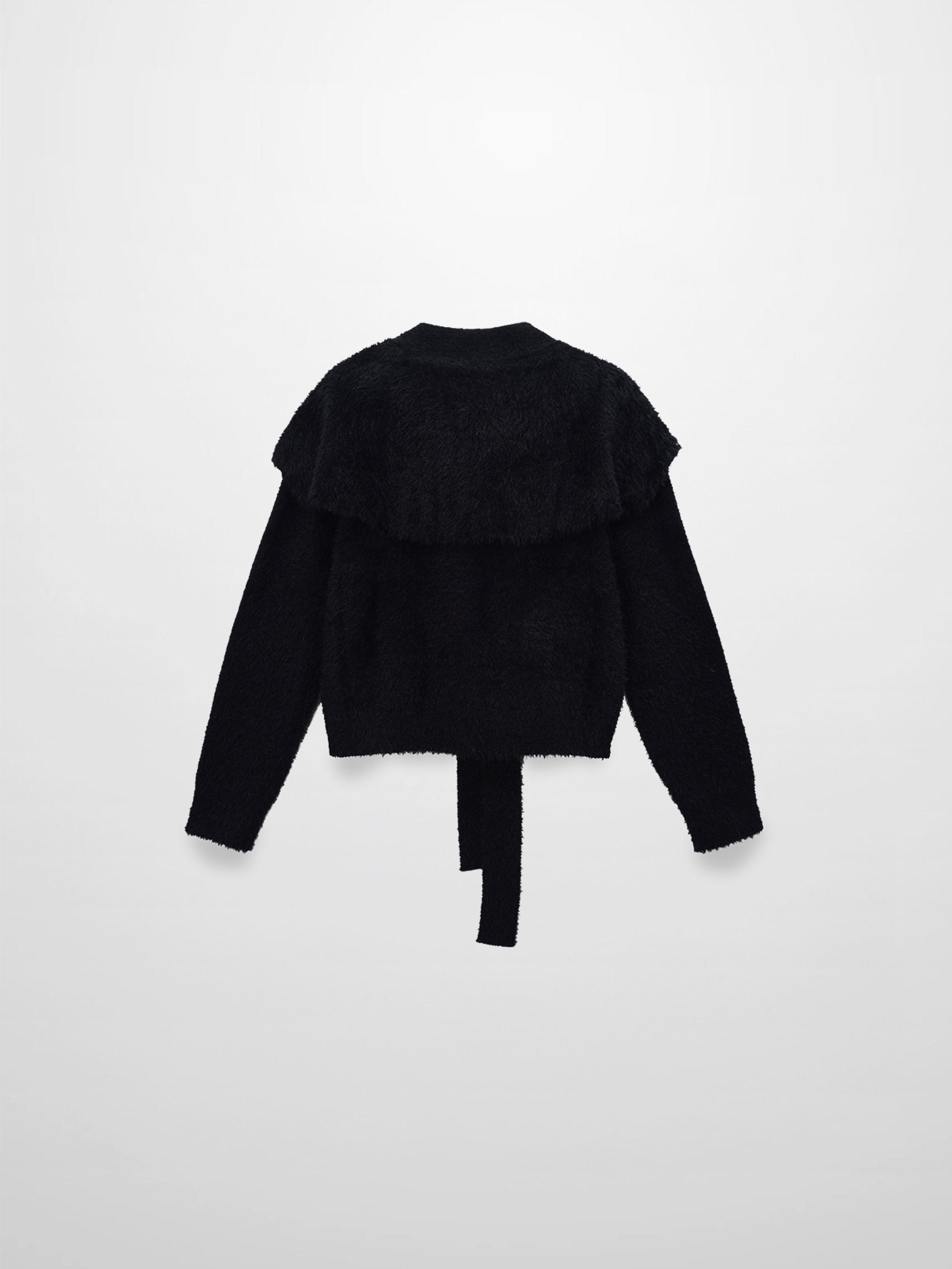 Mohair Shawl Collar Cardigan-Black