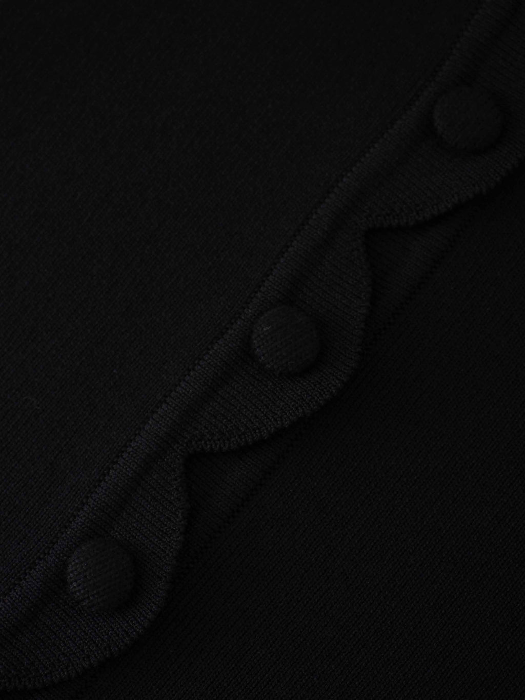 Scallop Edge Crew Cardigan SHORT-Black