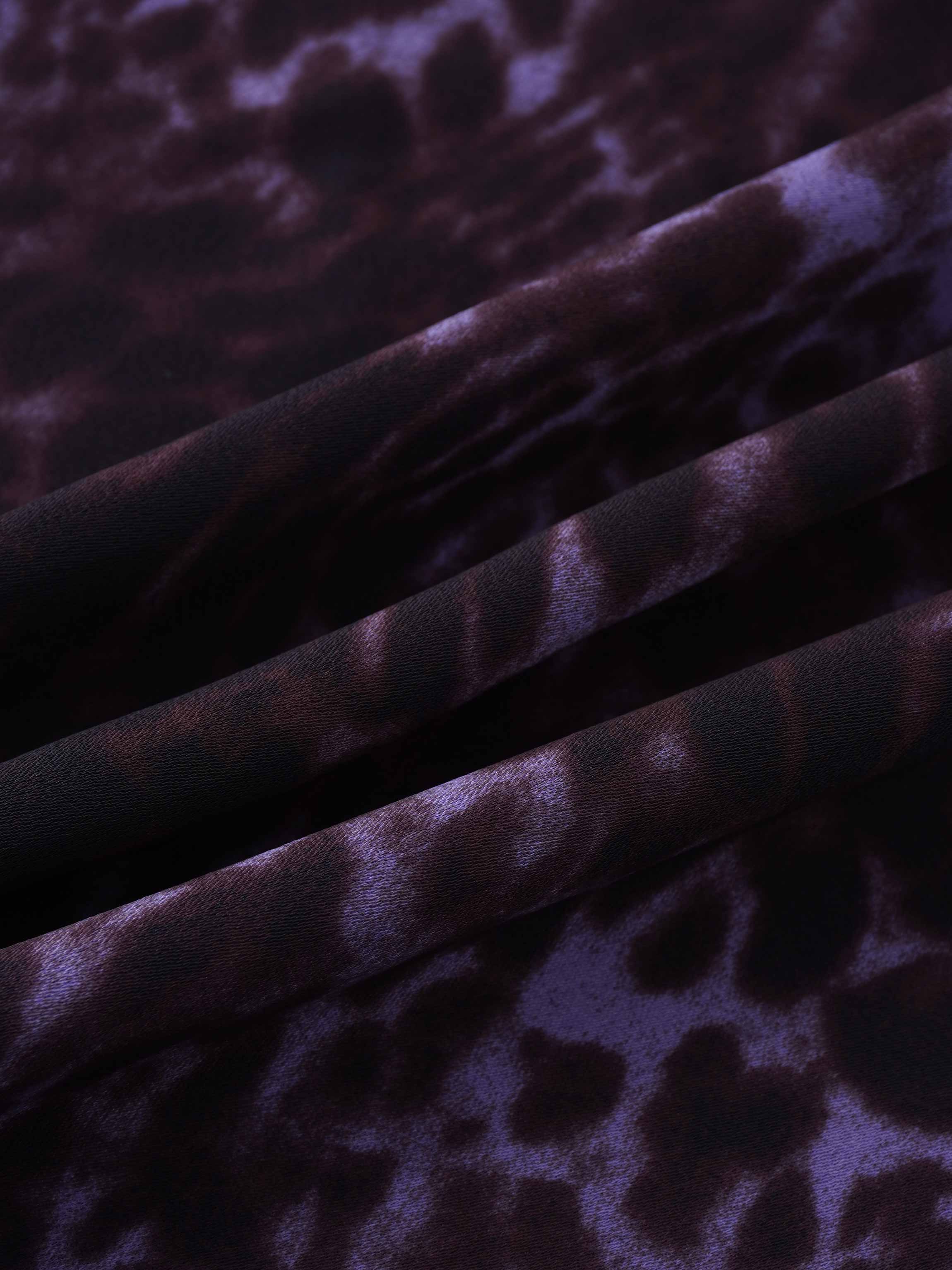 A-Line V Neck Slip Dress-Purple Pebbles