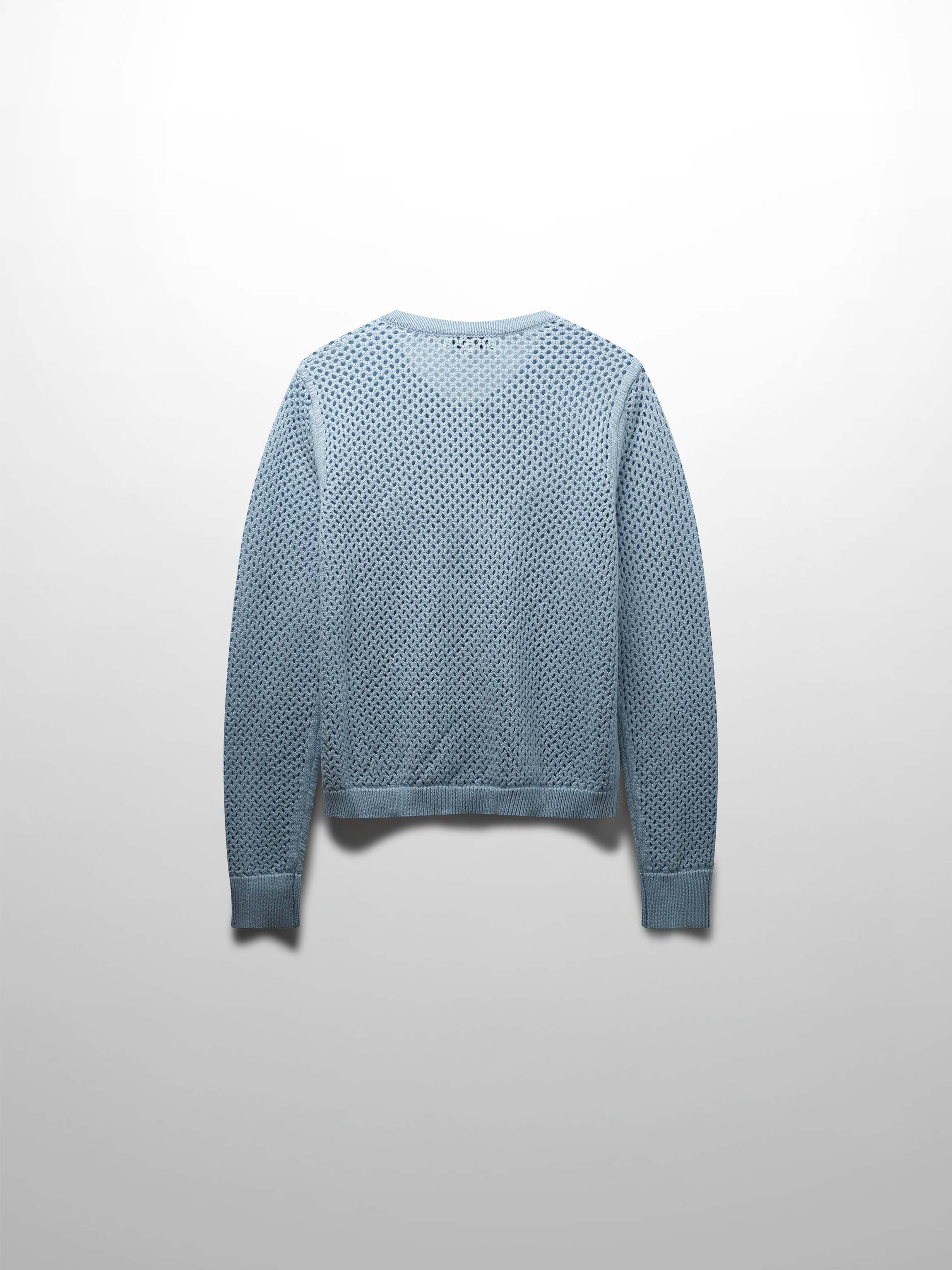 Crochet Knit Button Down Cardigan-Light Blue