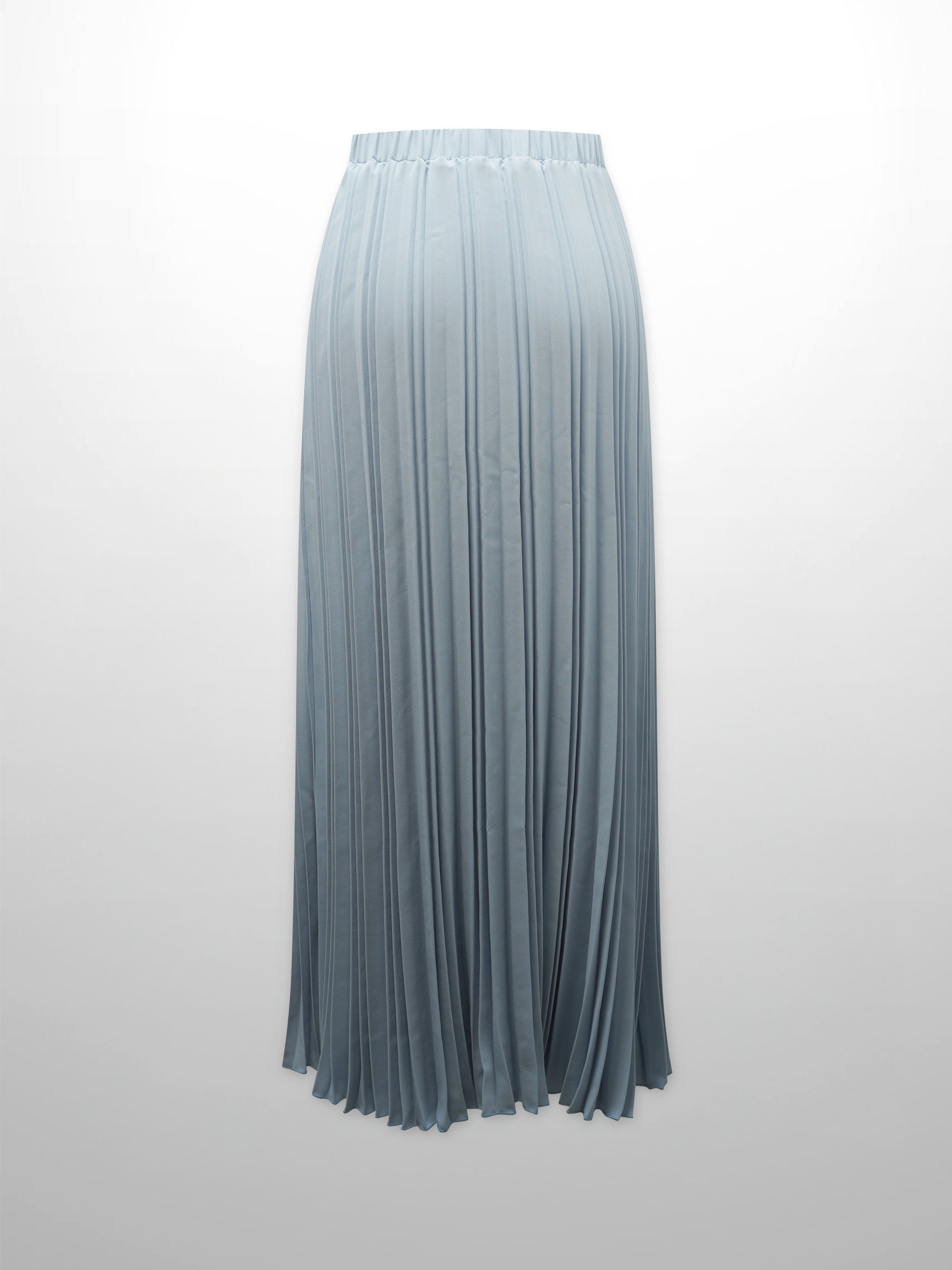 Crepe Pleated Maxi Skirt-Light Blue