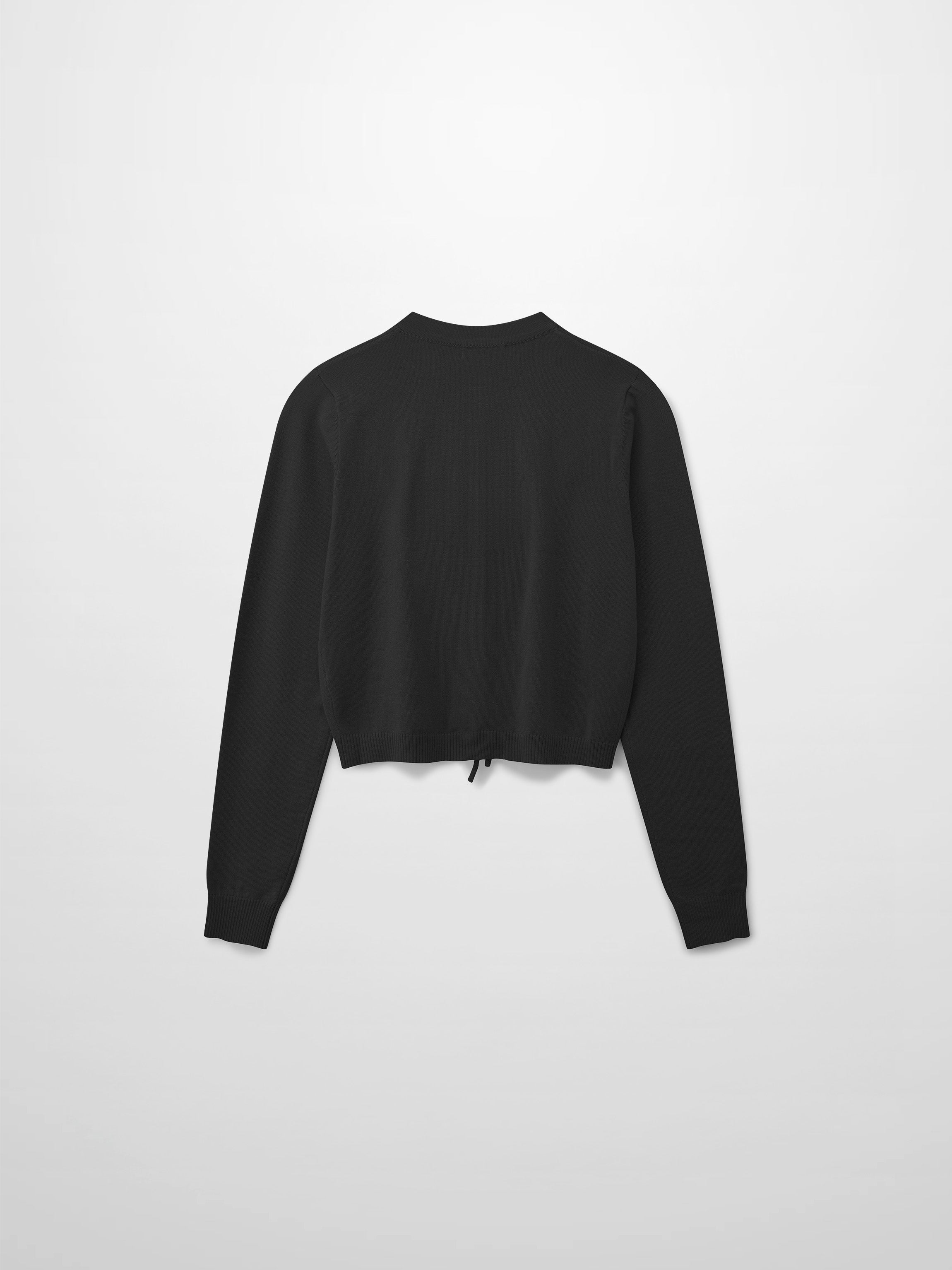 5 Bow Crop Cardigan-Black