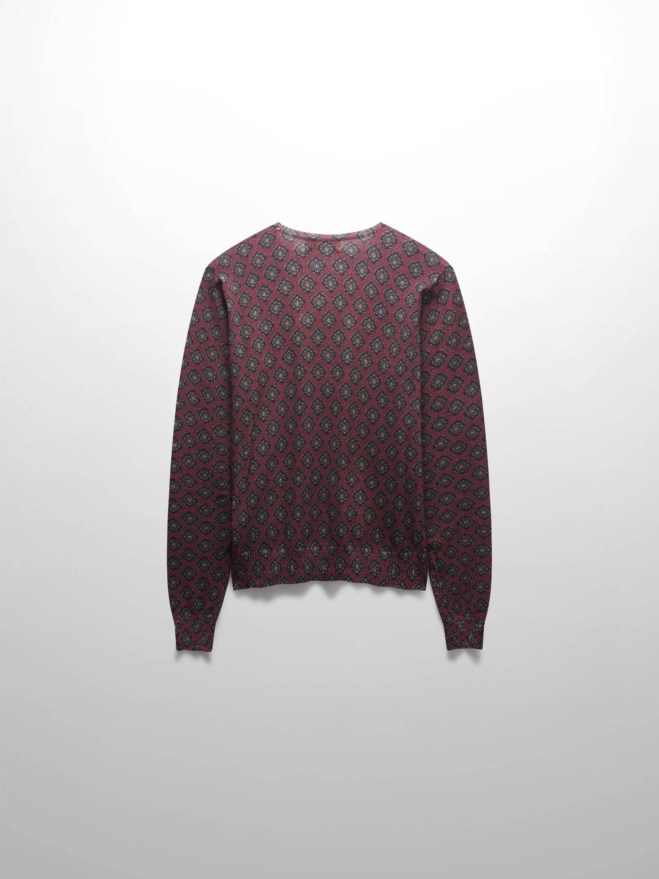 Printed Sweater-Burgundy Medallion