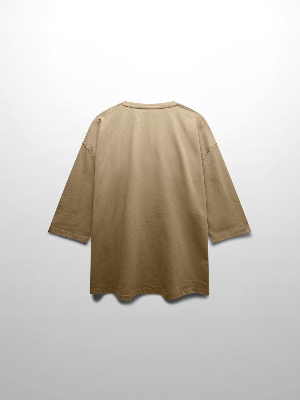 Oversized Boxy 3Q Sleeve Tee-Tan