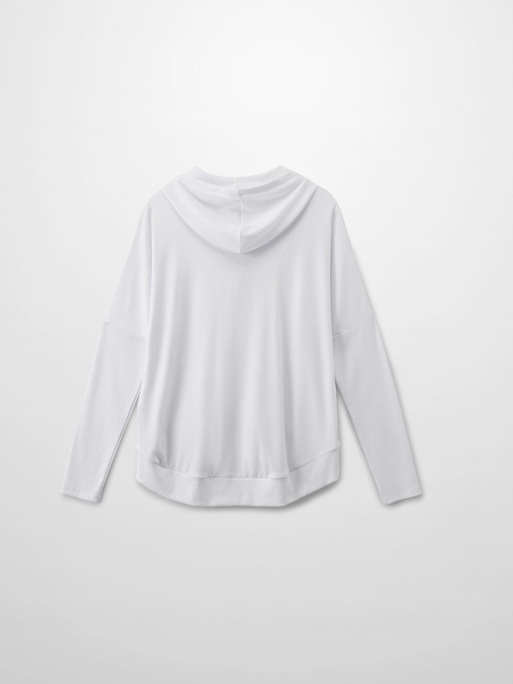 Ribbed Half Zip Hoodie Tee-White