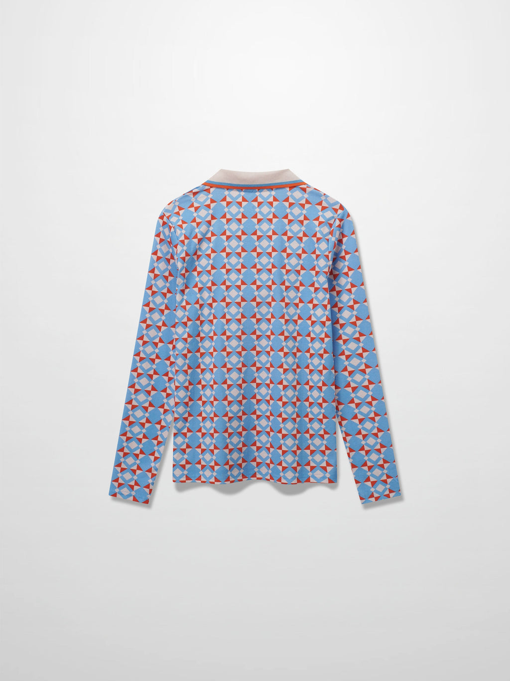 Printed Collar Snap Tee-Kaleidoscope Geo