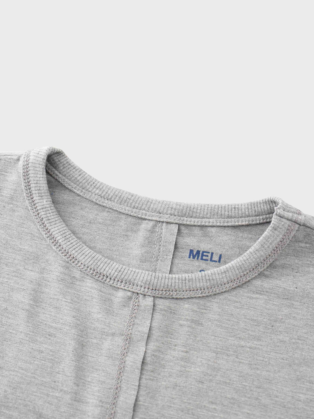 RIBBED BOTTOM T-SHIRT-HEATHERED GREY