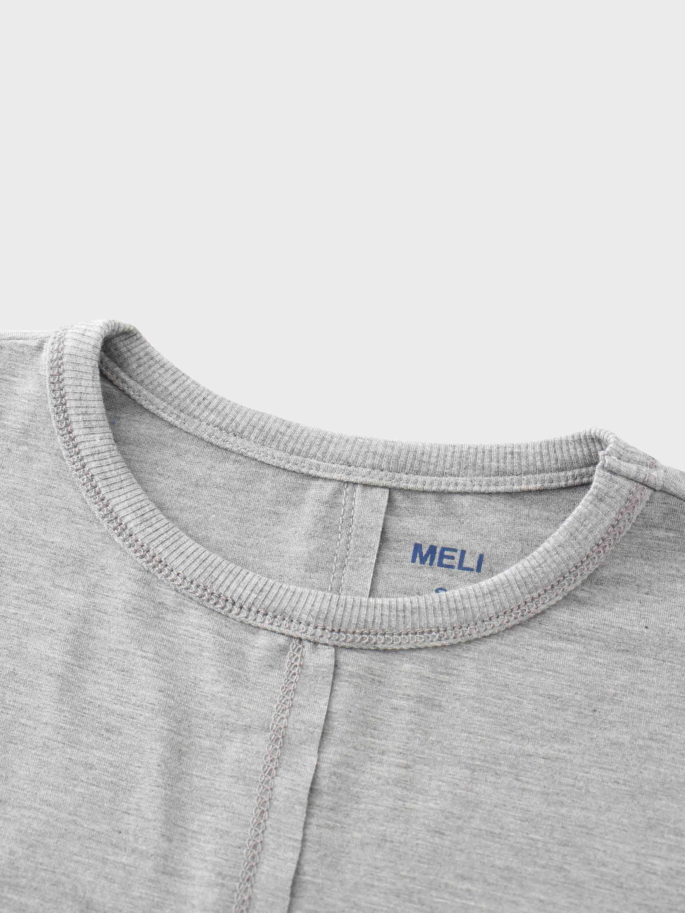 RIBBED BOTTOM T-SHIRT-HEATHERED GREY