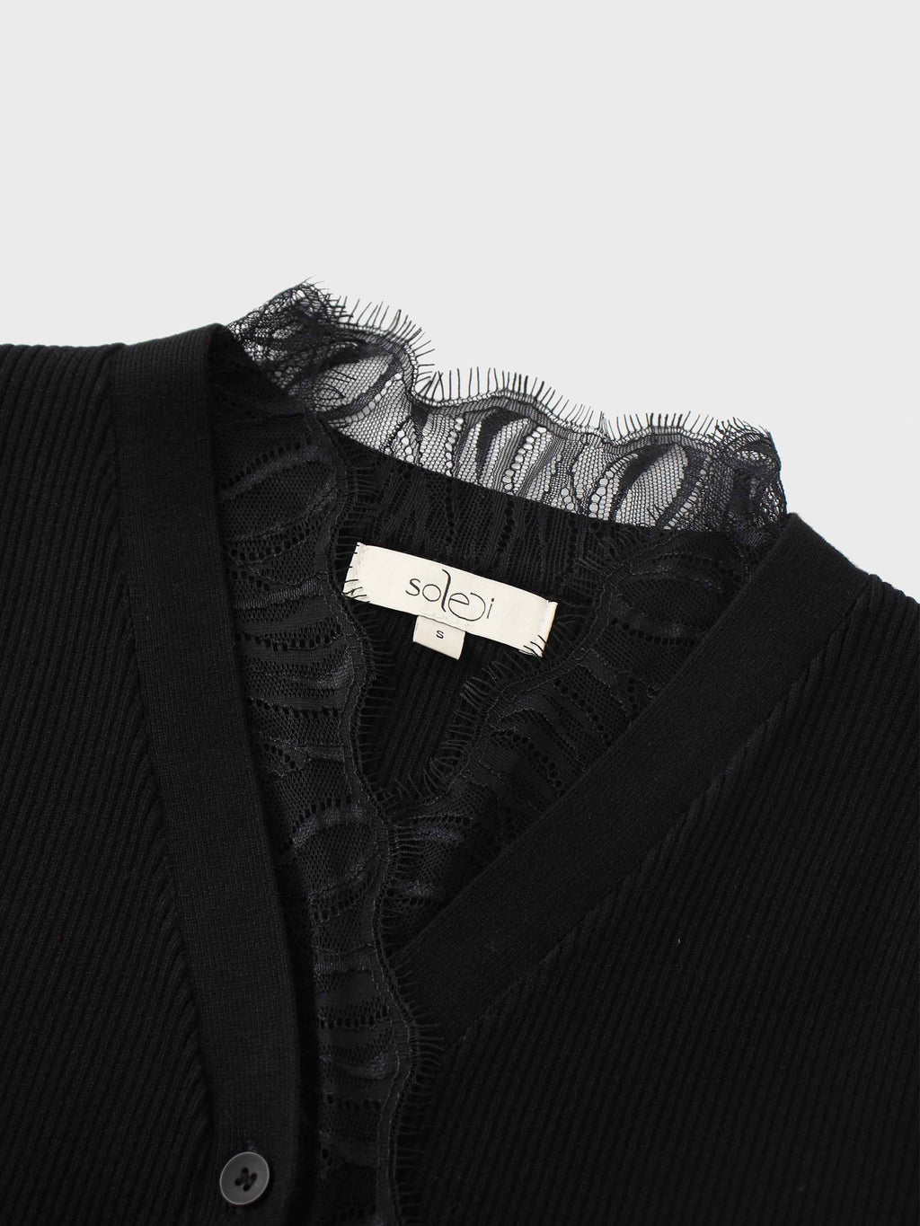 Lace Trimmed Sweater-Black