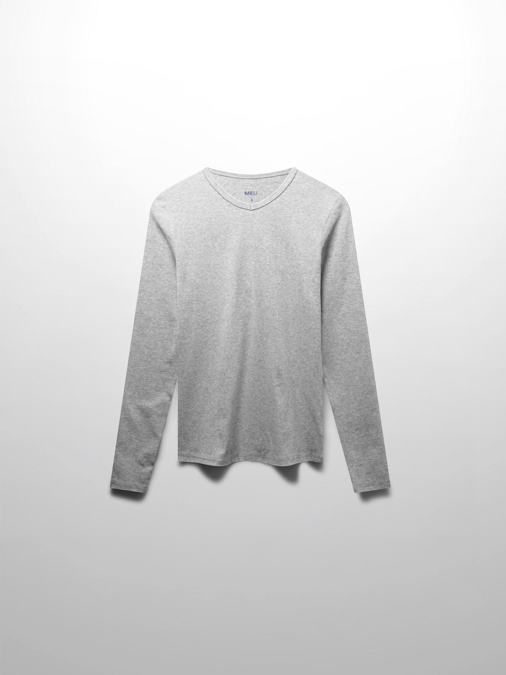 Basic High V Tee Long Sleeve-Dark Heathered Grey