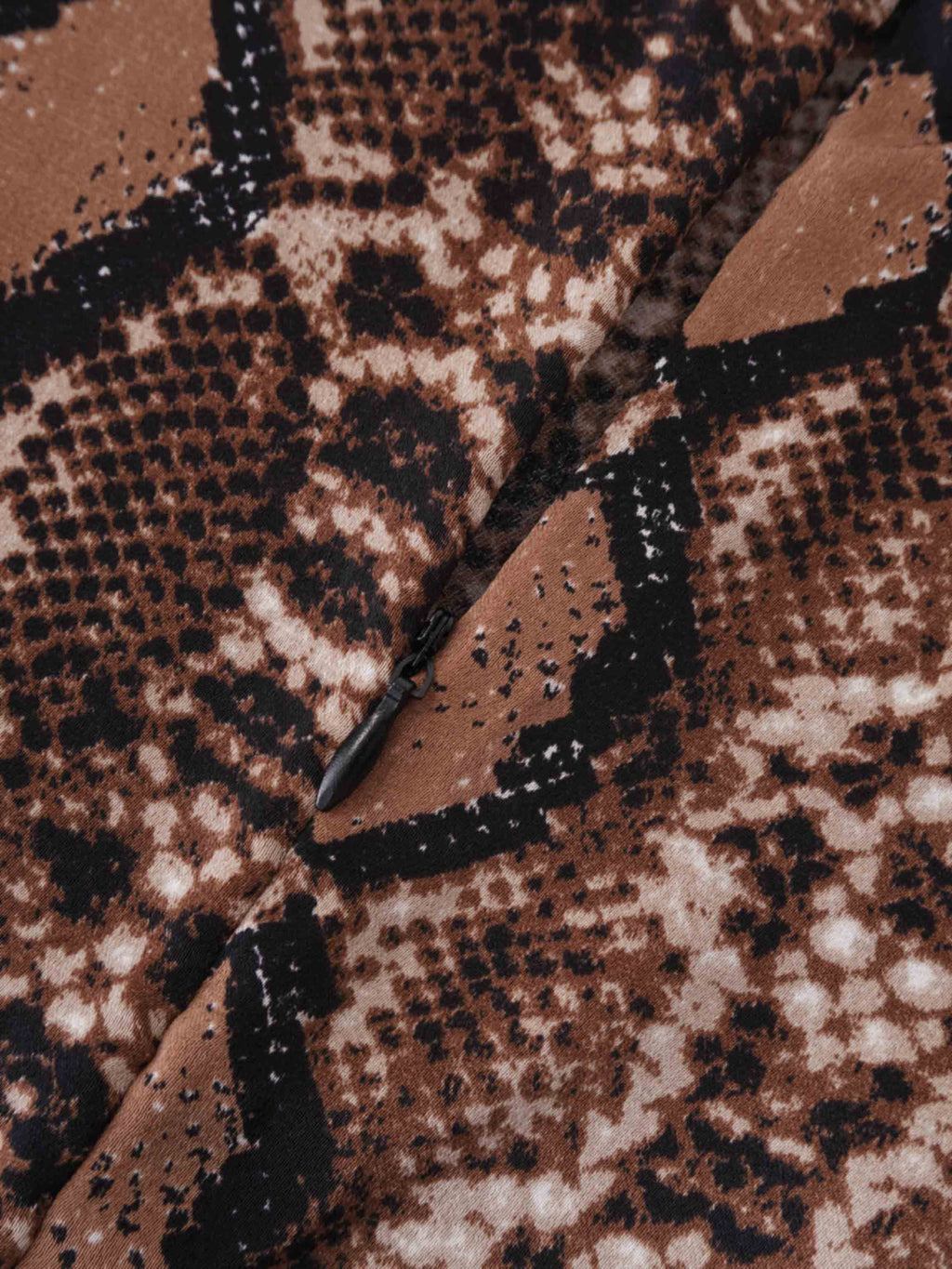 A-Line V Neck Slip Dress-Snakeskin