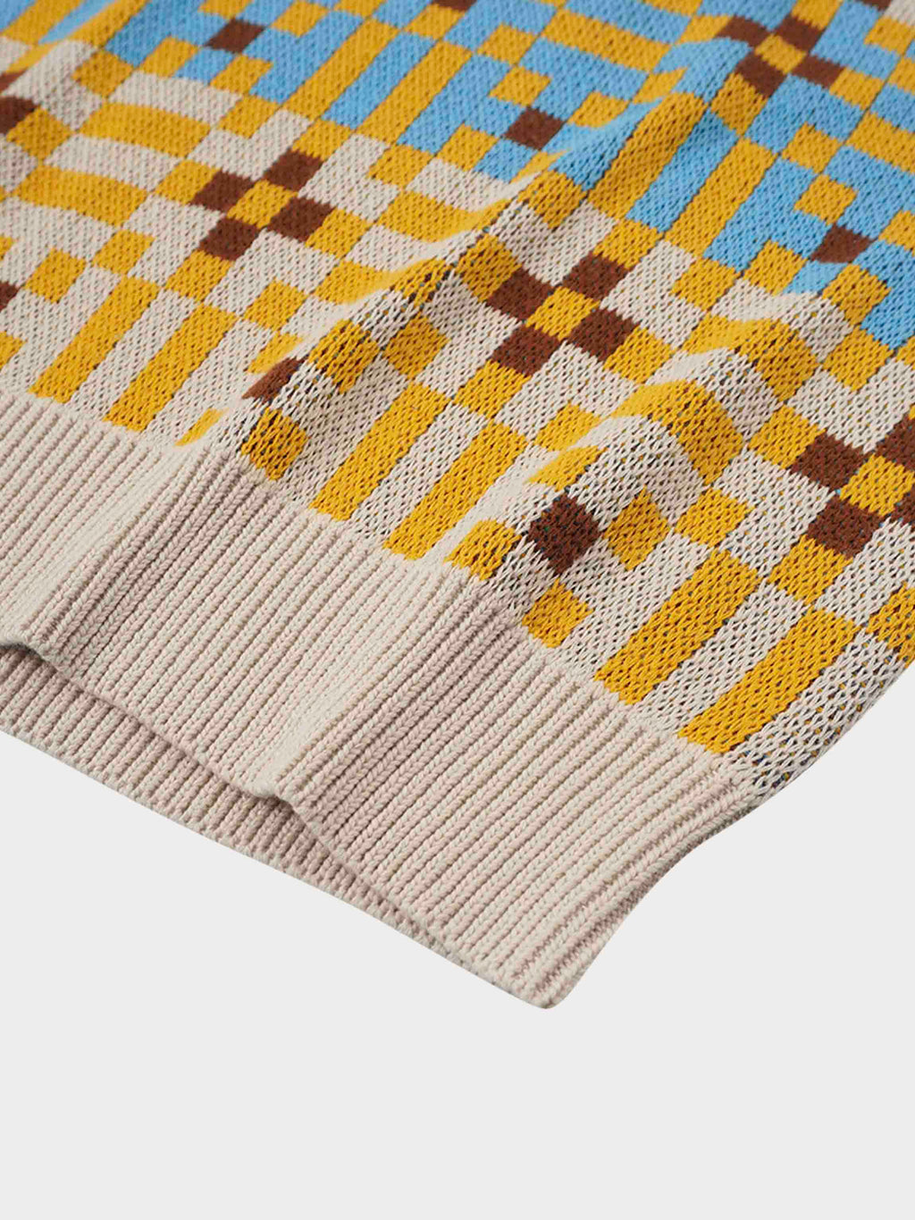 Geometric Design Sweater-Brown