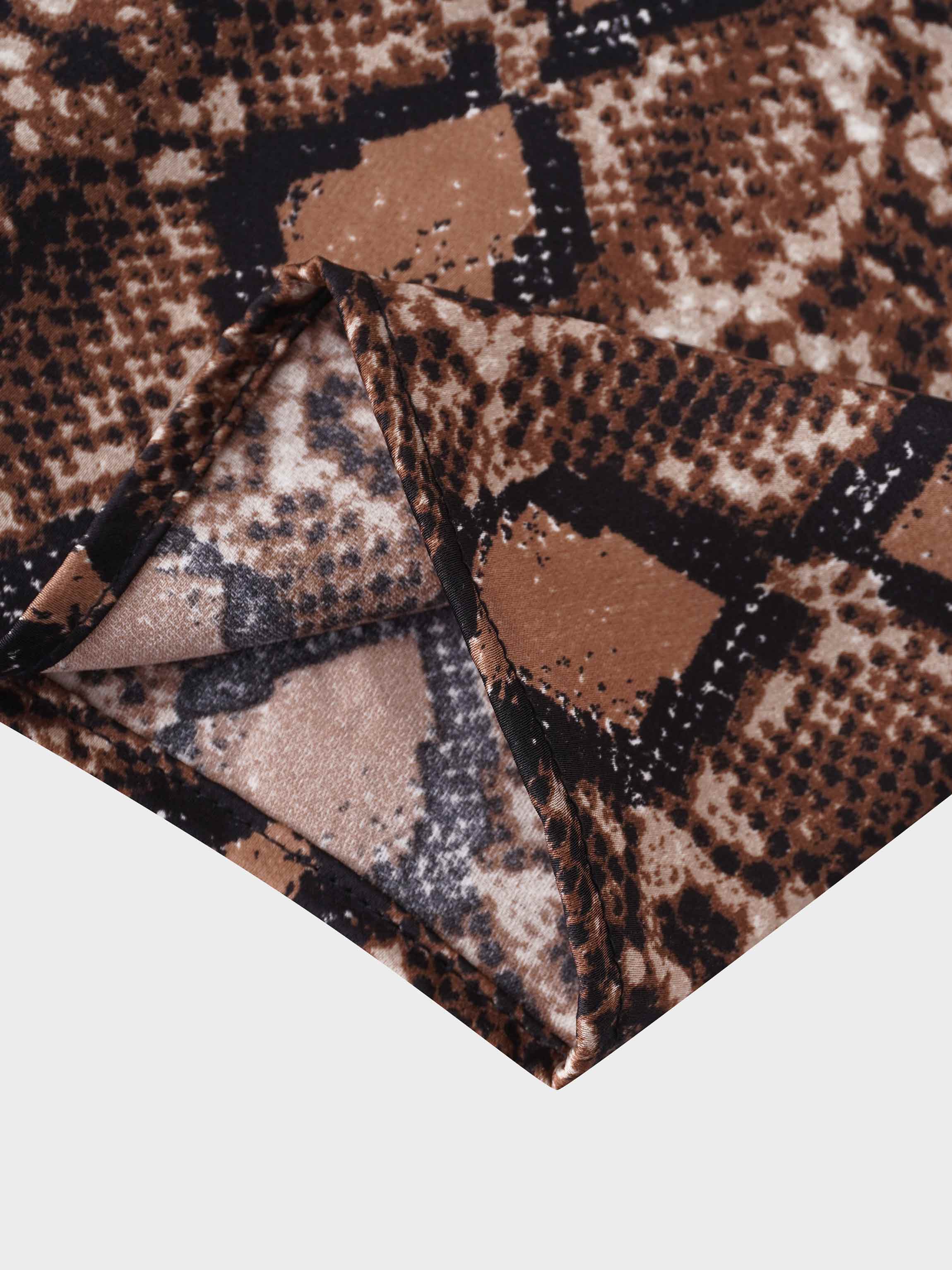 A-Line V Neck Slip Dress-Snakeskin