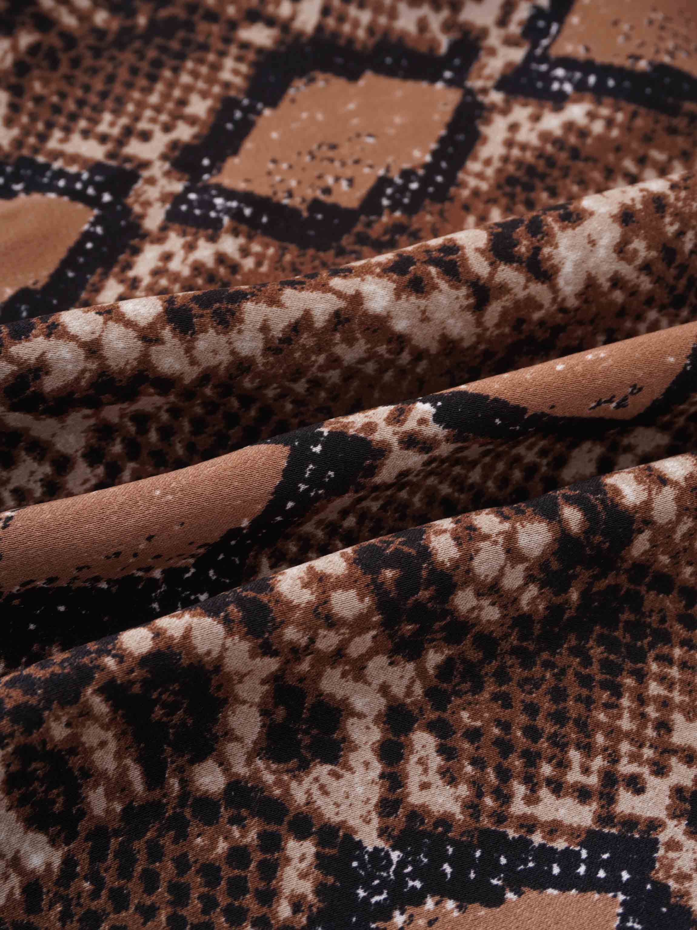 A-Line V Neck Slip Dress-Snakeskin