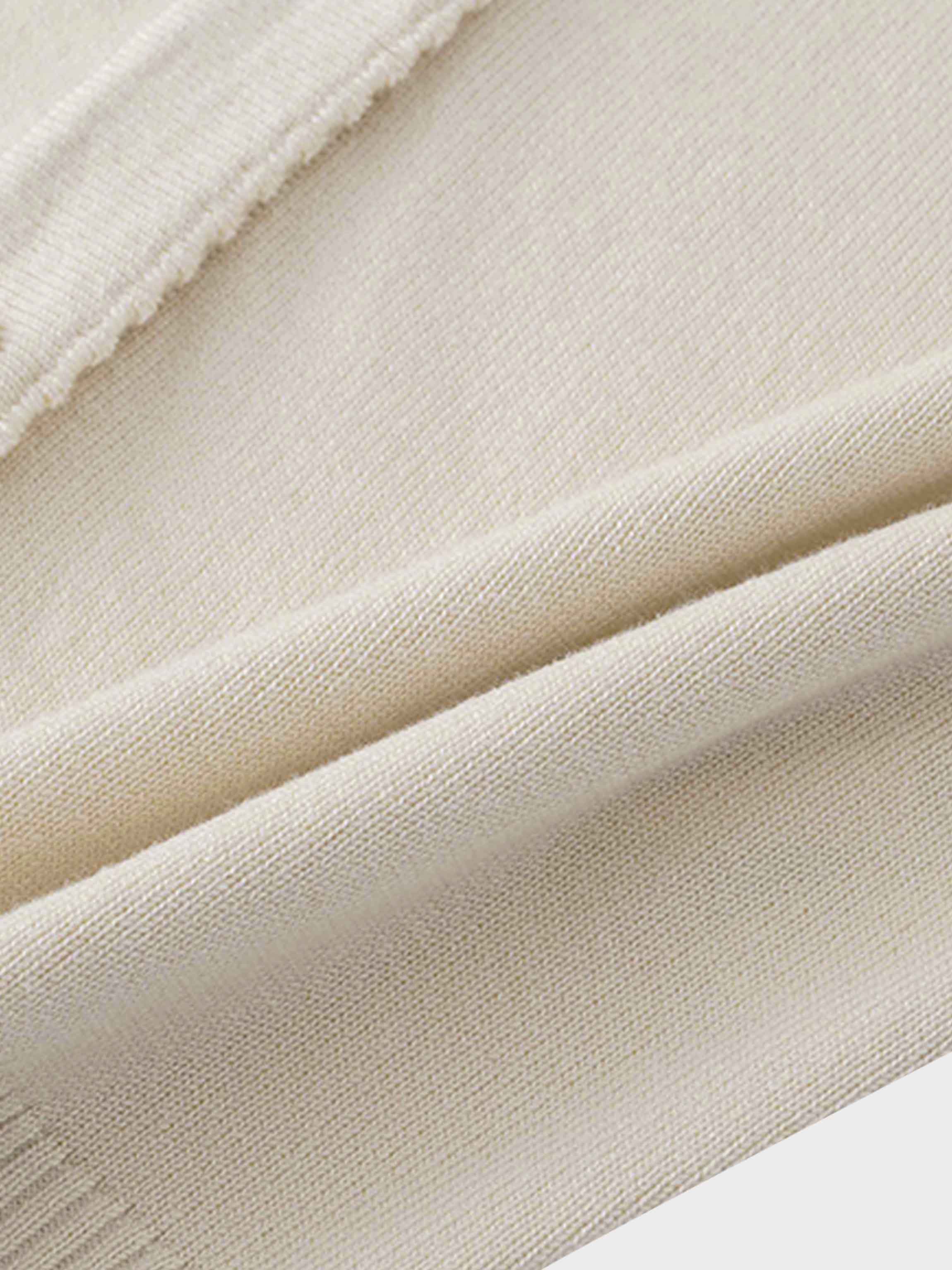 Trim Detail Crew Crop Cardigan-Cream