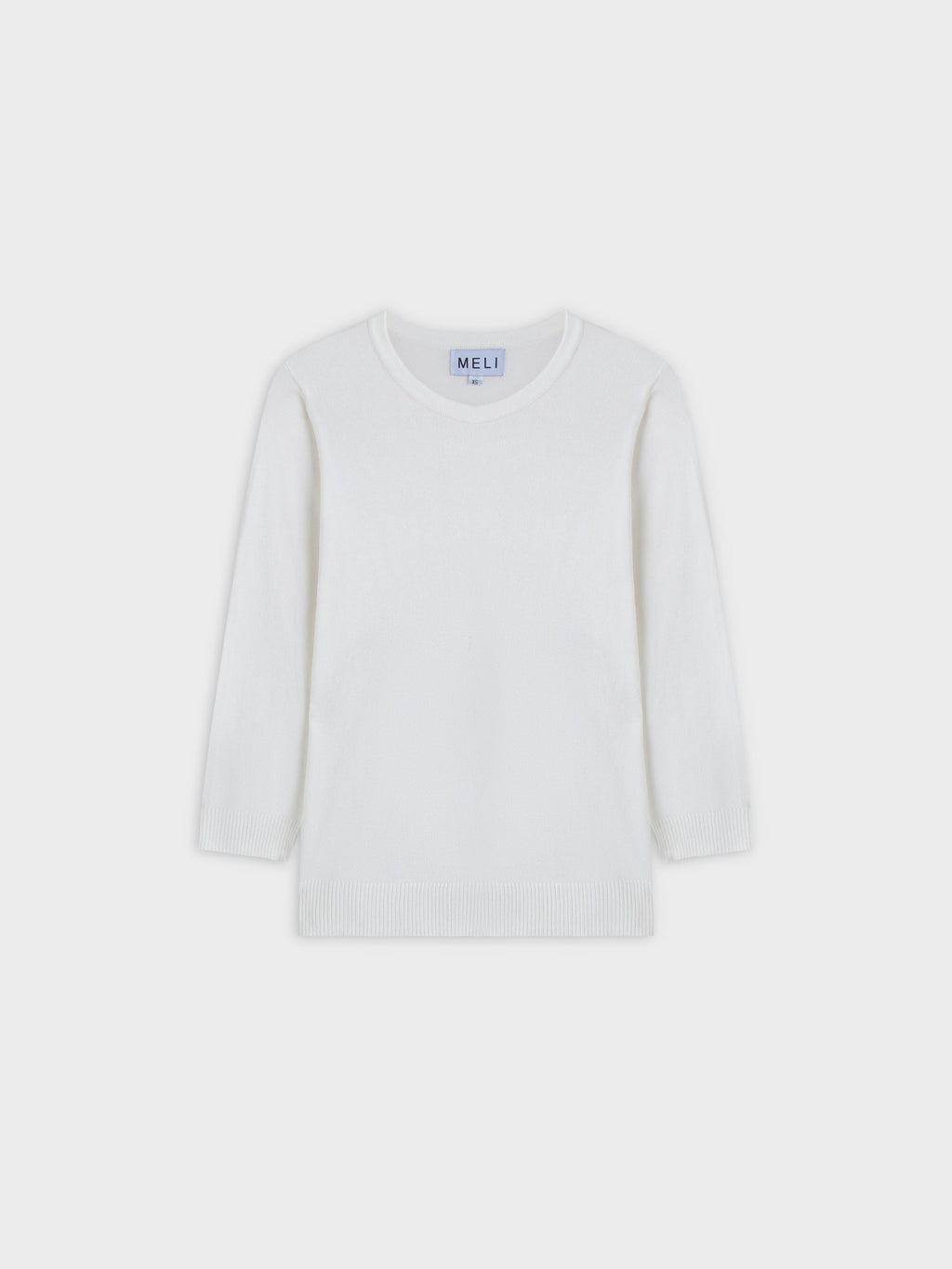 BASIC CREW SWEATER (3Q) - WHITE