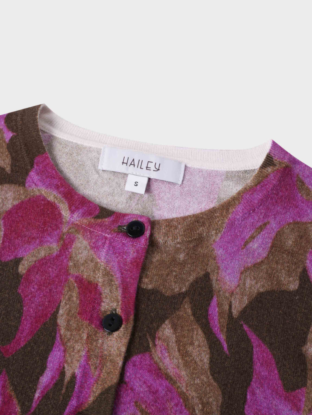 Printed Cardigan-Brown/Pink Floral
