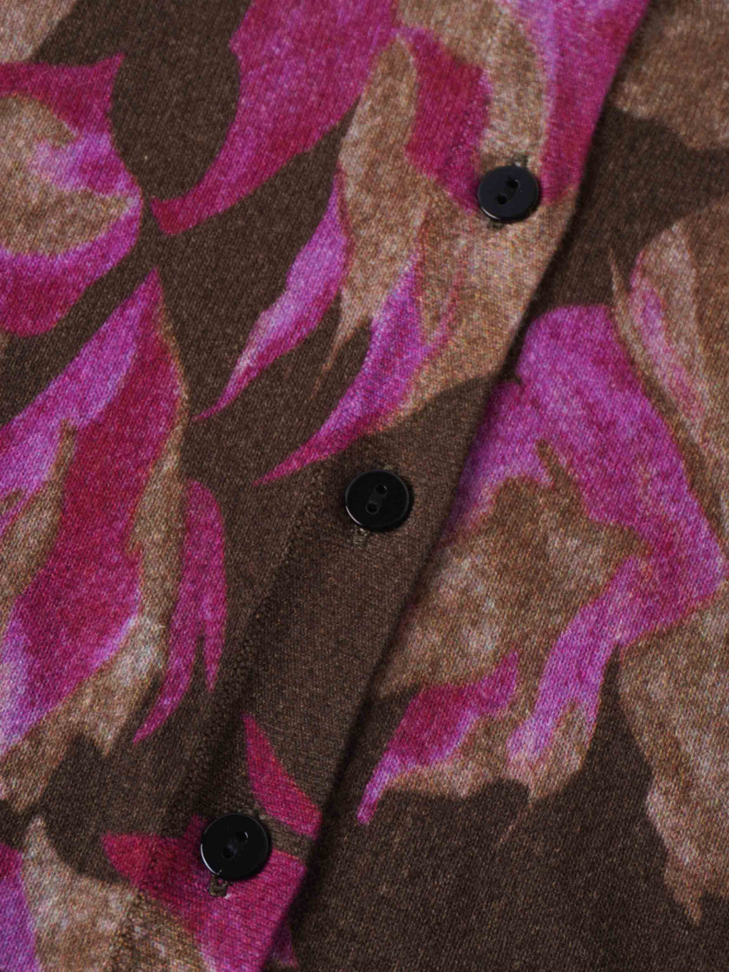 Printed Cardigan-Brown/Pink Floral