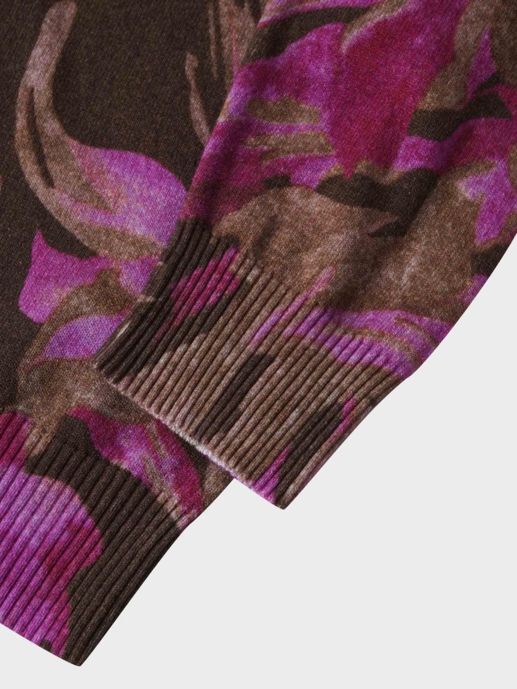 Printed Cardigan-Brown/Pink Floral