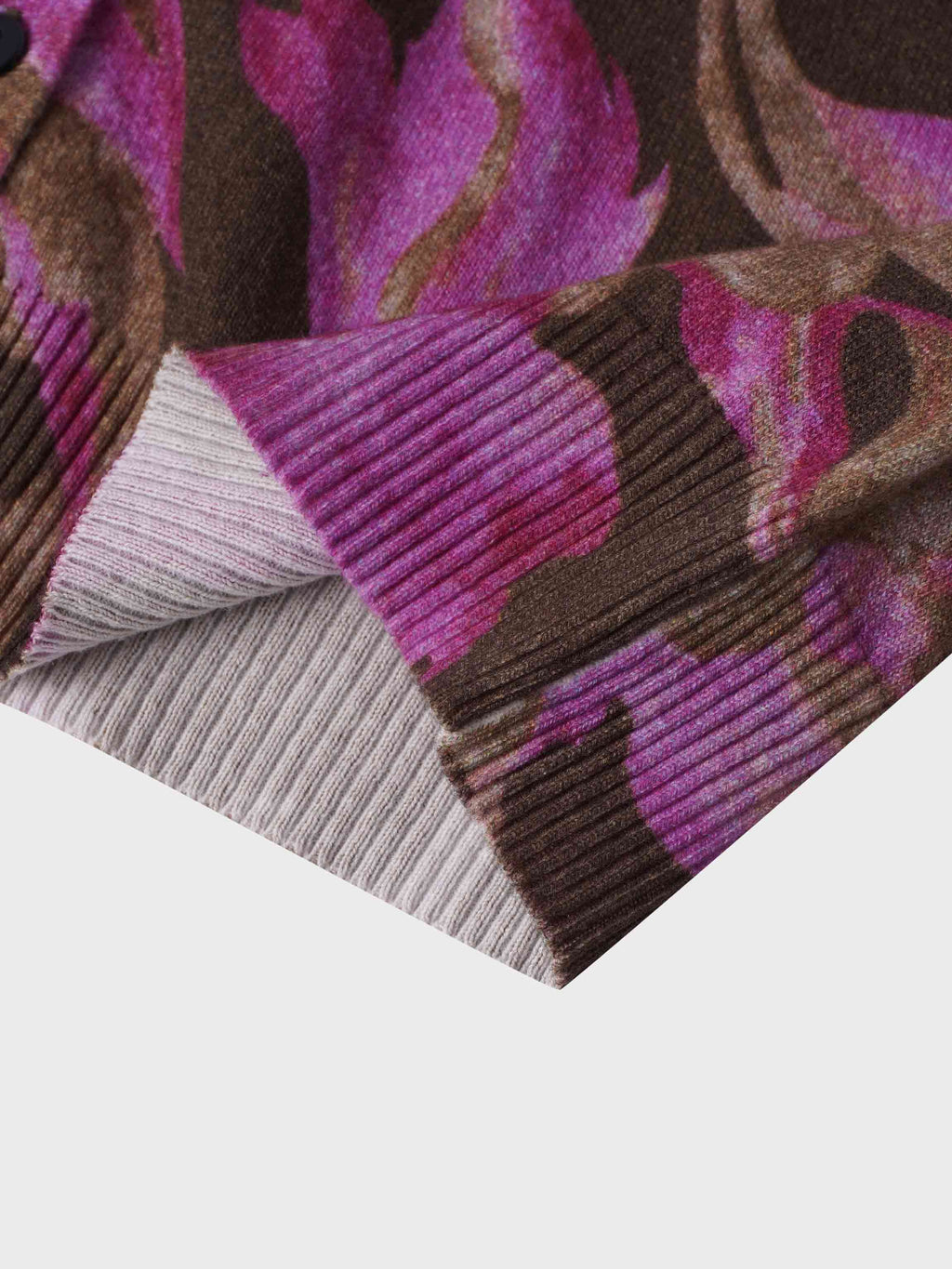 Printed Cardigan-Brown/Pink Floral