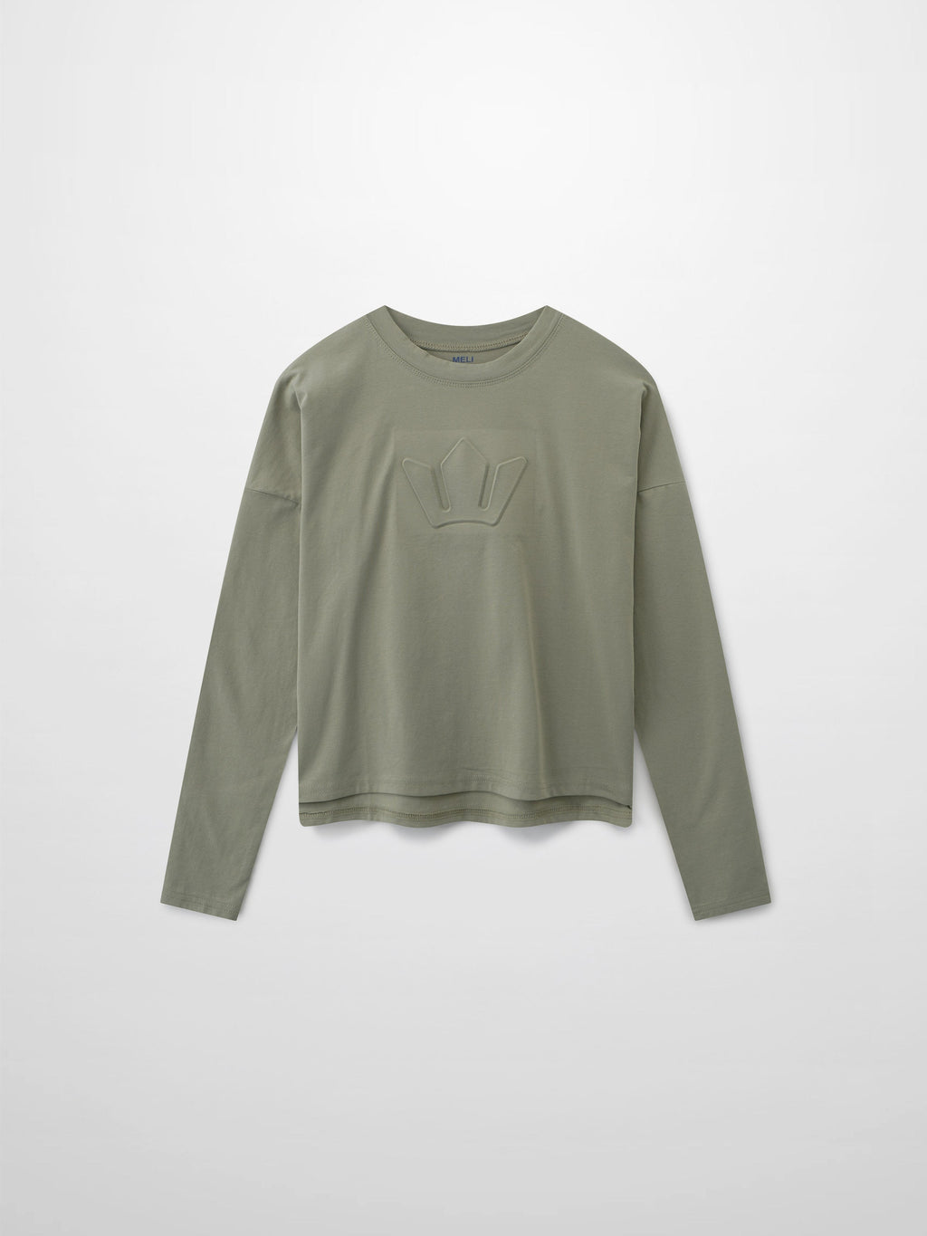 Crown Embossed T-Shirt-Sage