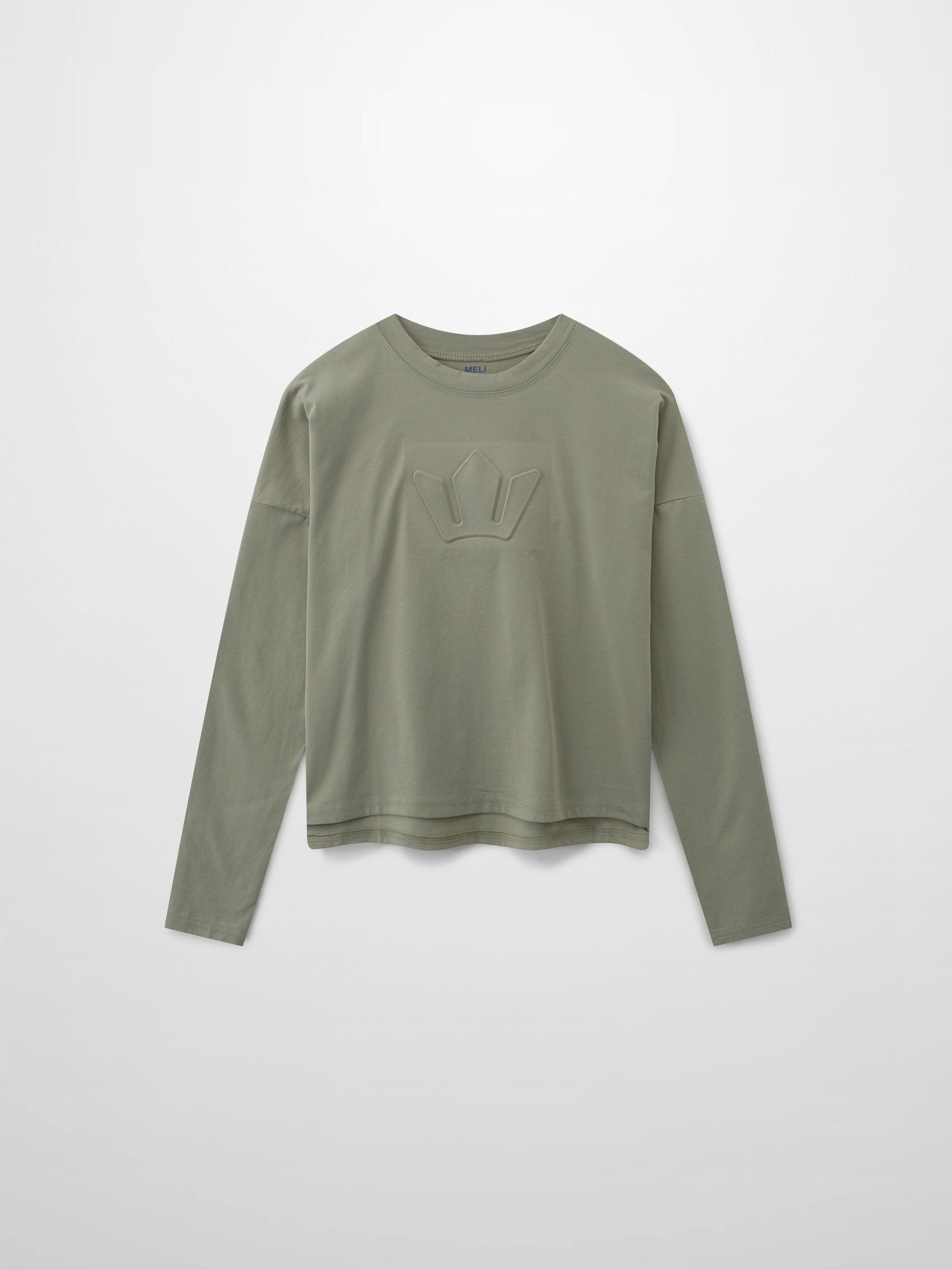 Crown Embossed T-Shirt-Sage