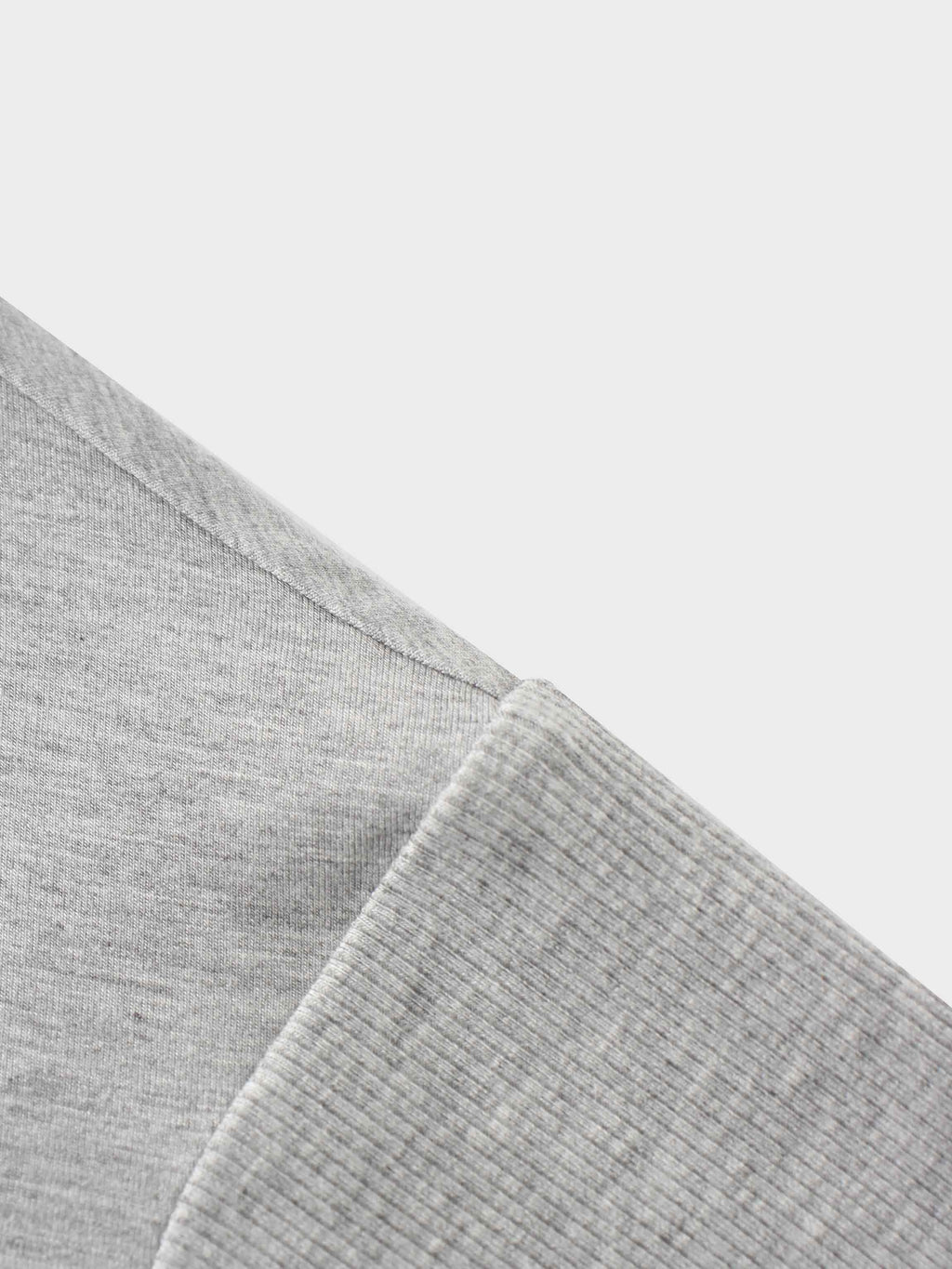 RIBBED BOTTOM T-SHIRT-HEATHERED GREY