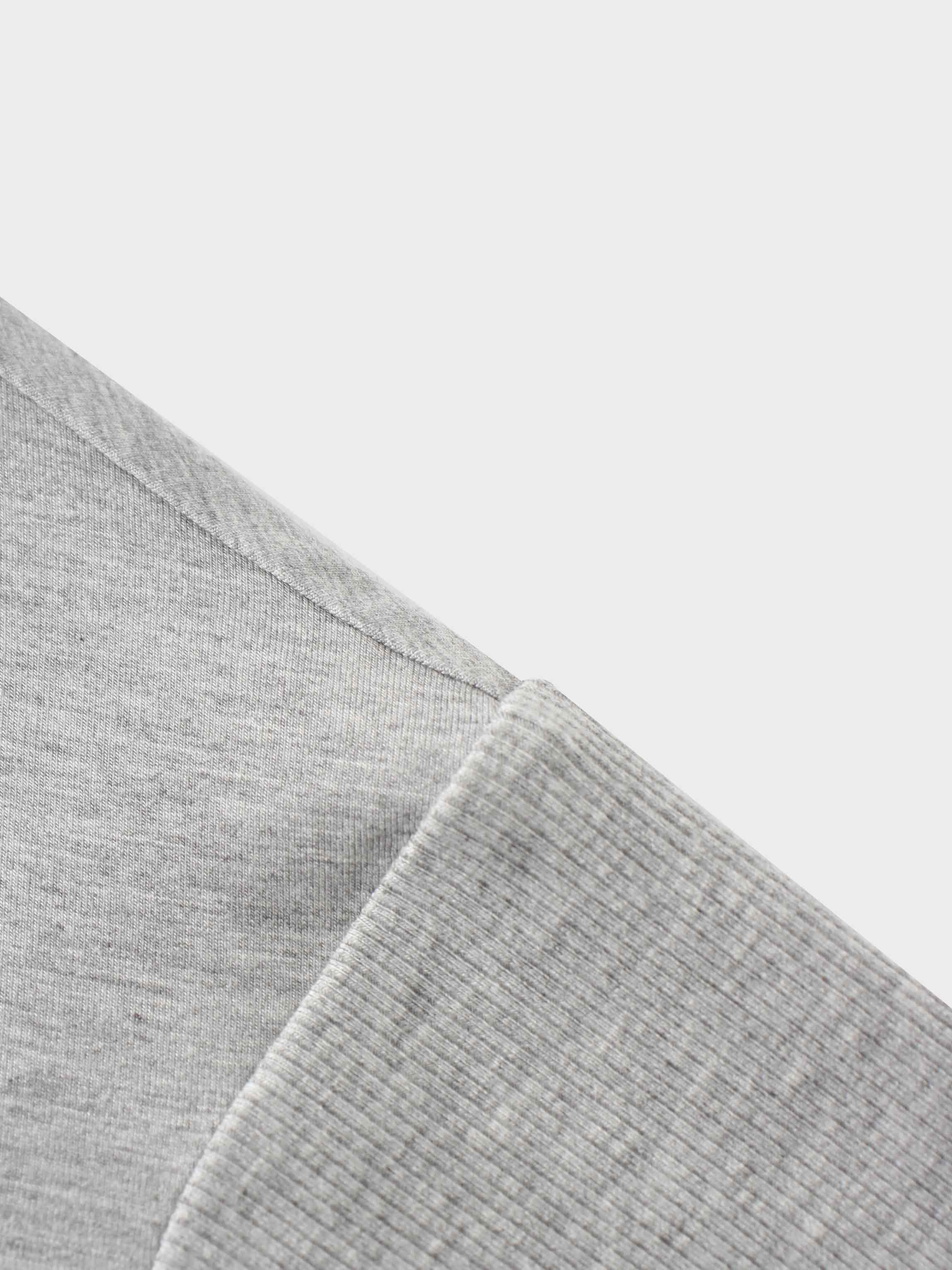 RIBBED BOTTOM T-SHIRT-HEATHERED GREY
