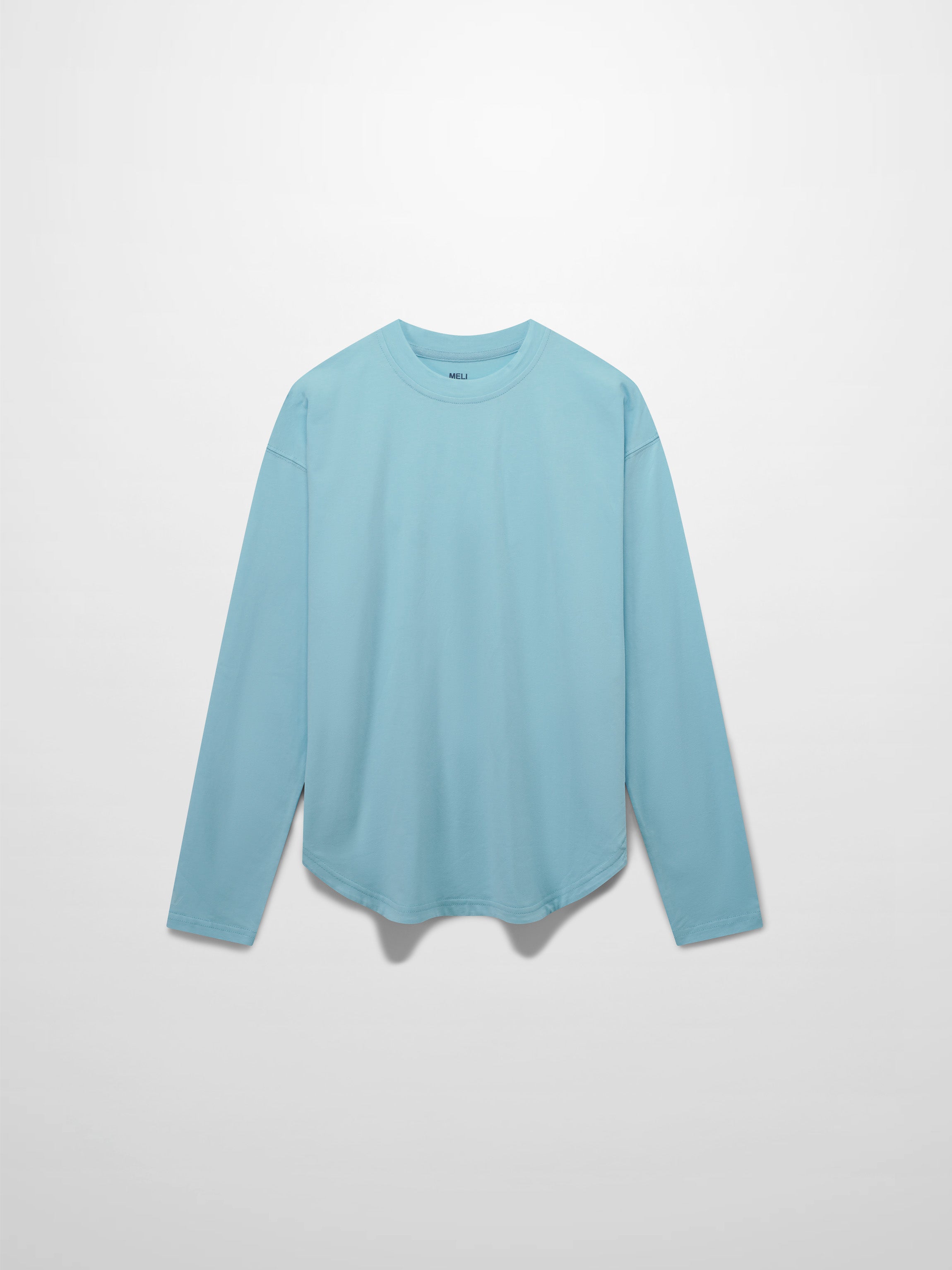 Oversized Rounded Hem T-Shirt-Sky Blue