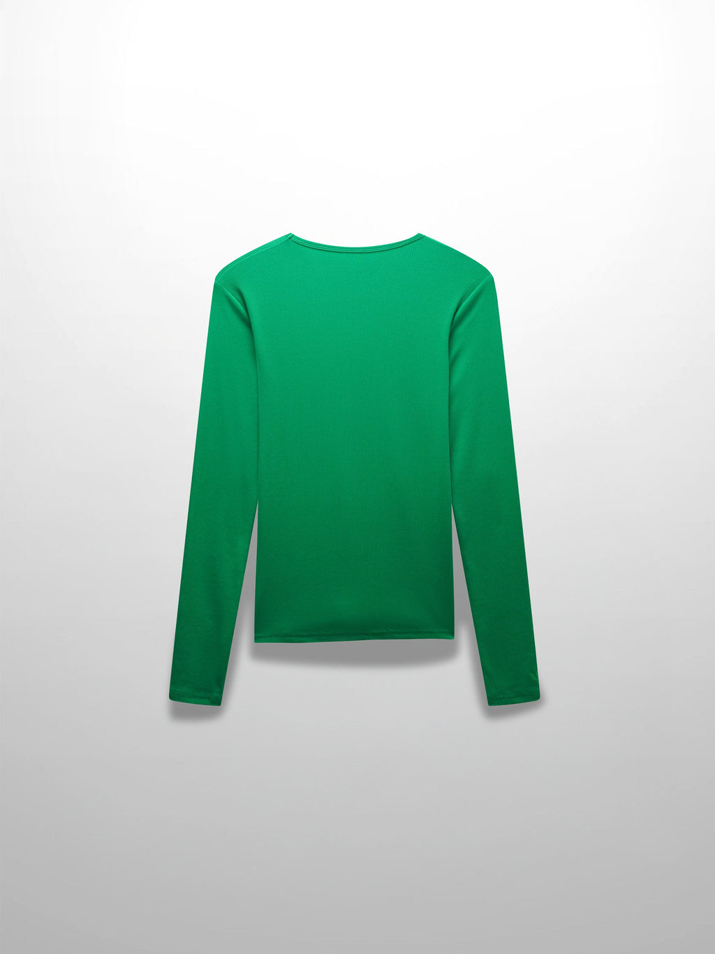 RIBBED HIGH V TEE LS-KELLEY GREEN