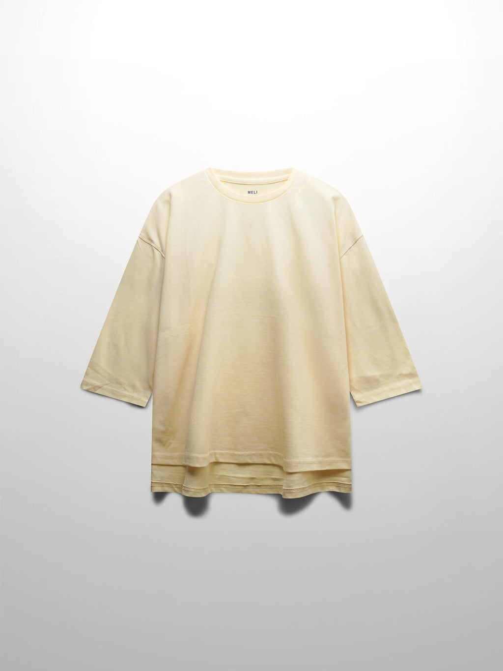 Oversized Boxy 3Q Sleeve Tee-Cream