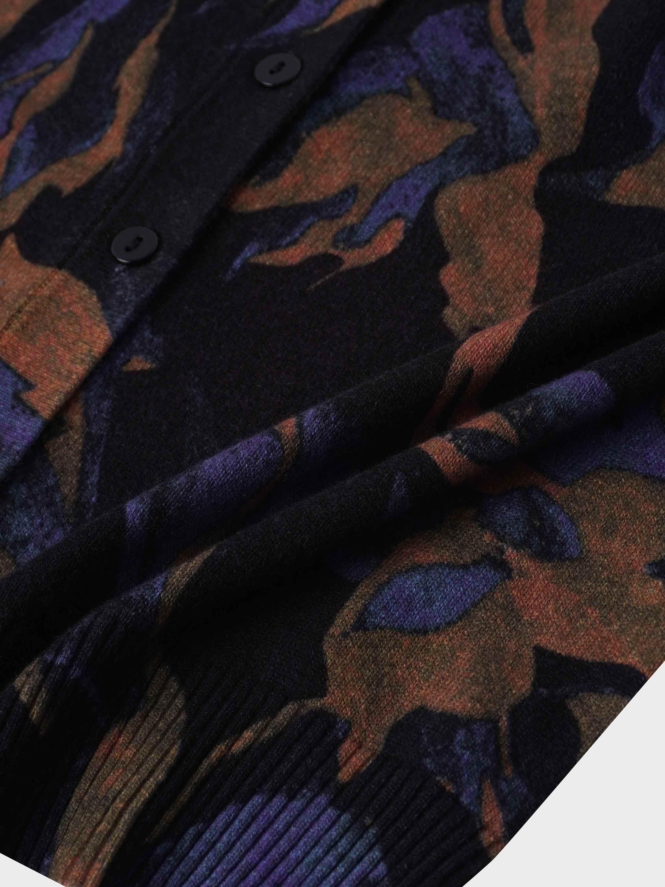 Printed Cardigan-Purple Floral