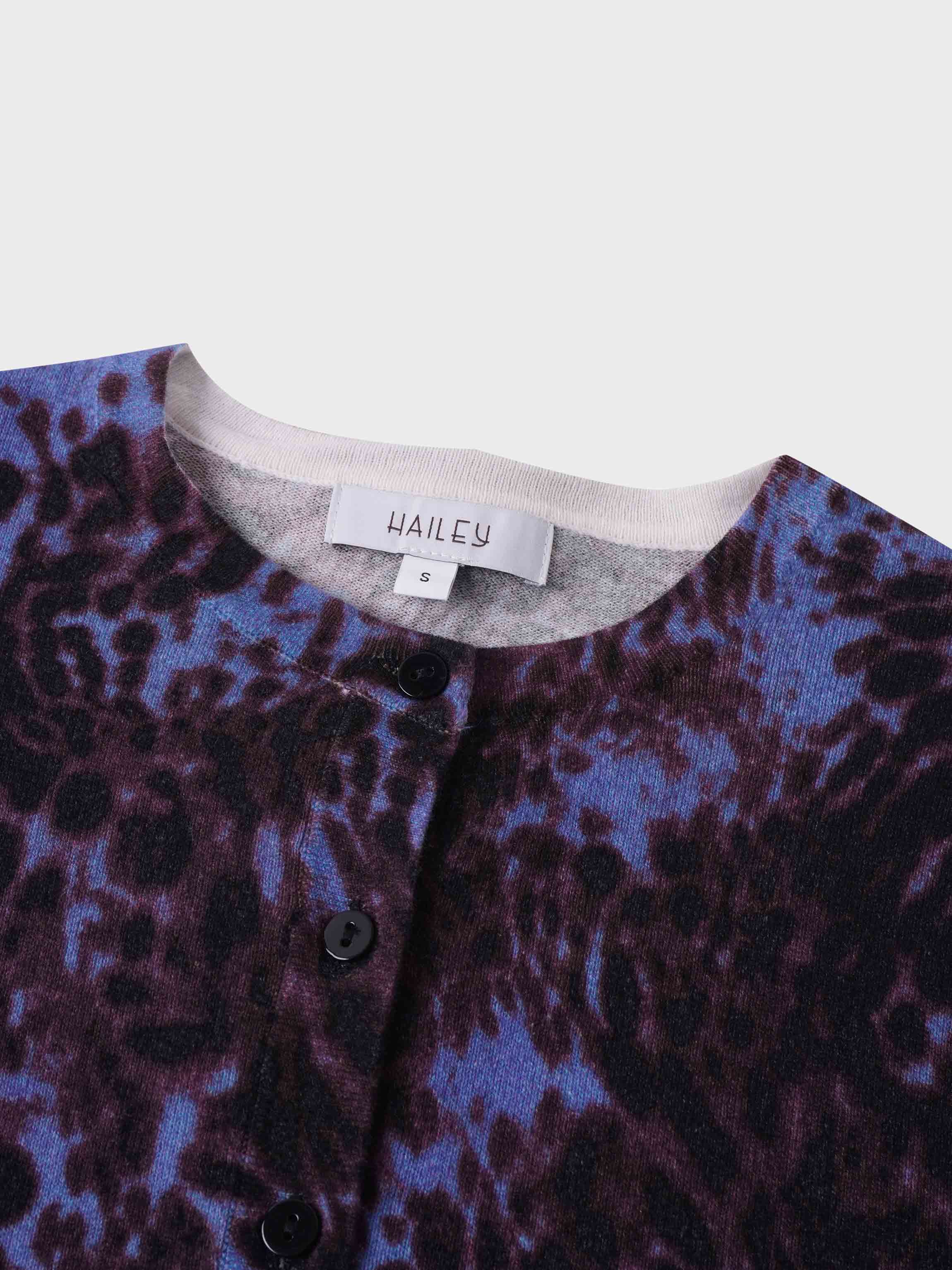 Printed Cardigan-Purple Pebbles