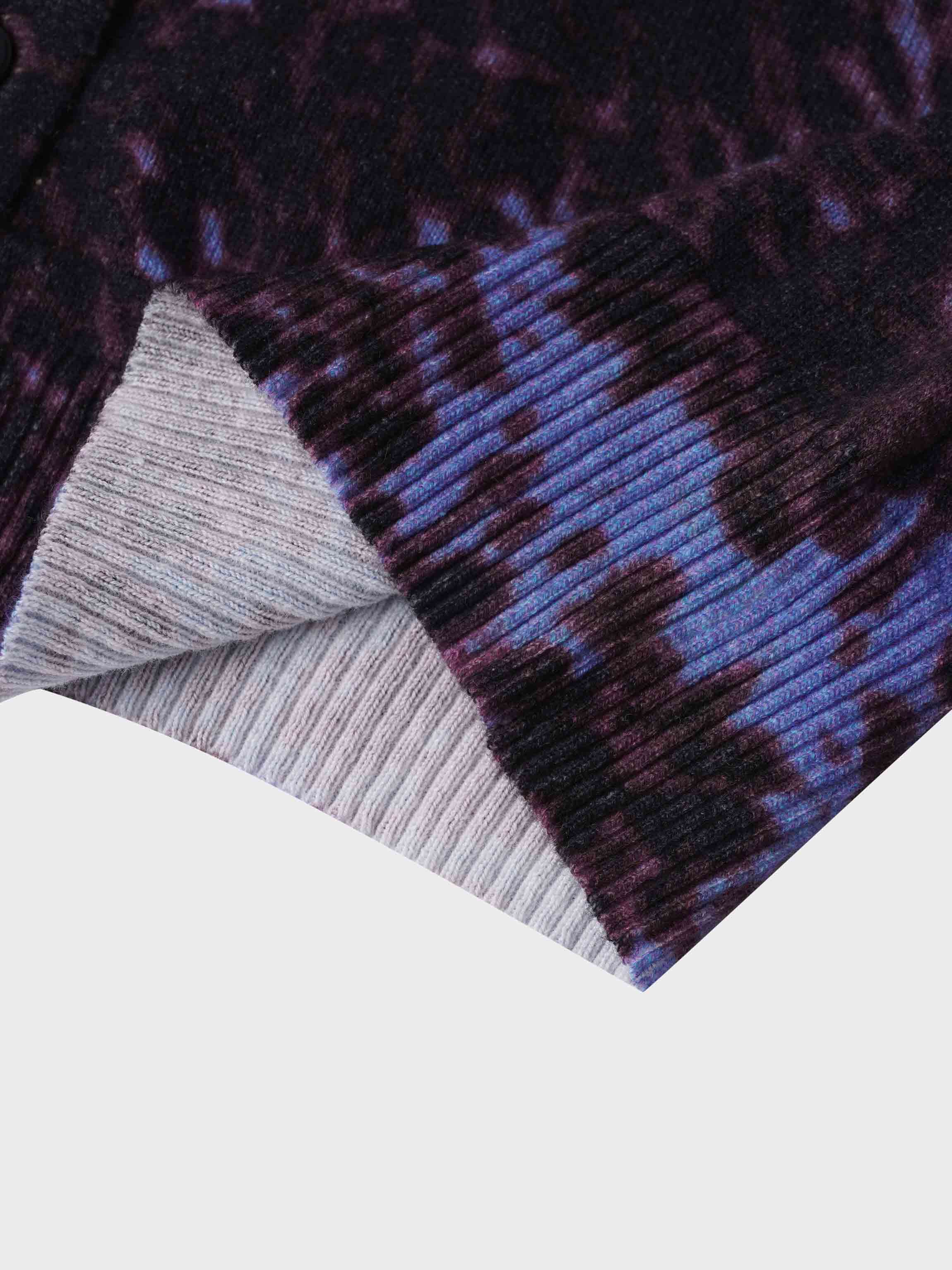 Printed Cardigan-Purple Pebbles