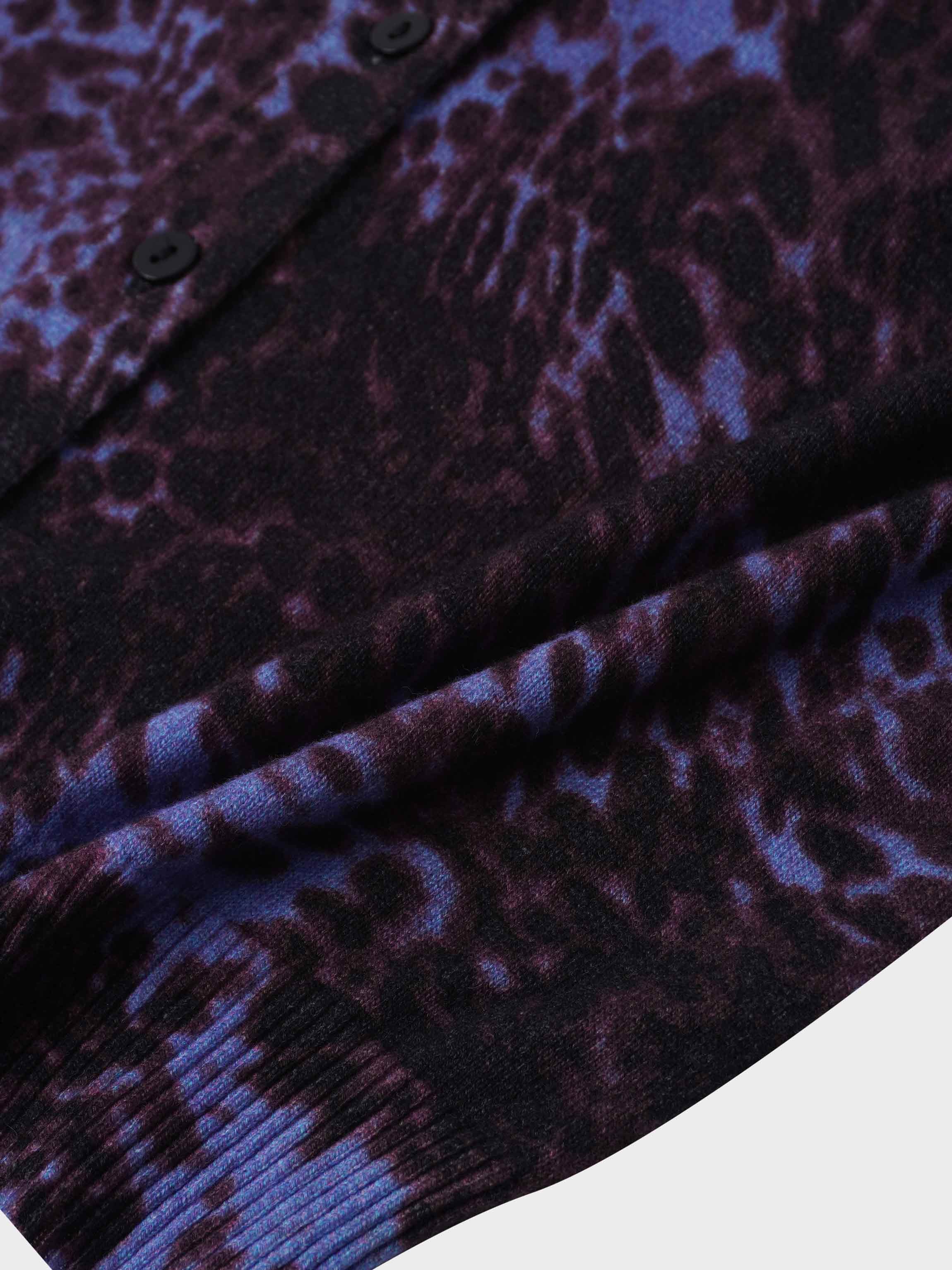 Printed Cardigan-Purple Pebbles