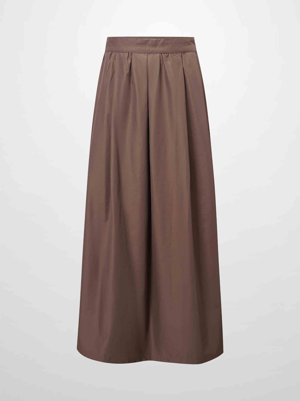 Waisted Full Taffeta Skirt-Mocha Mousse