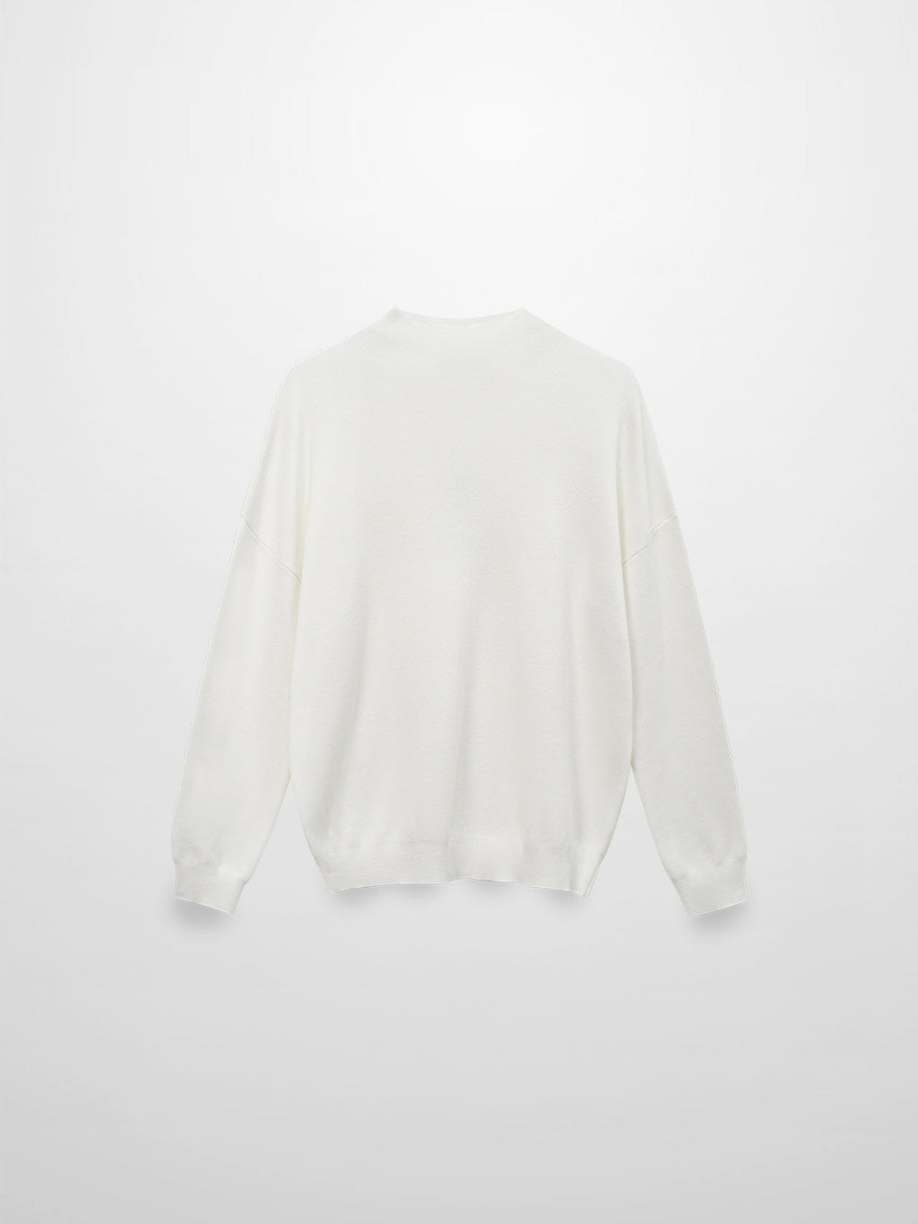 Mock Neck Thin Knit Sweater-Ivory