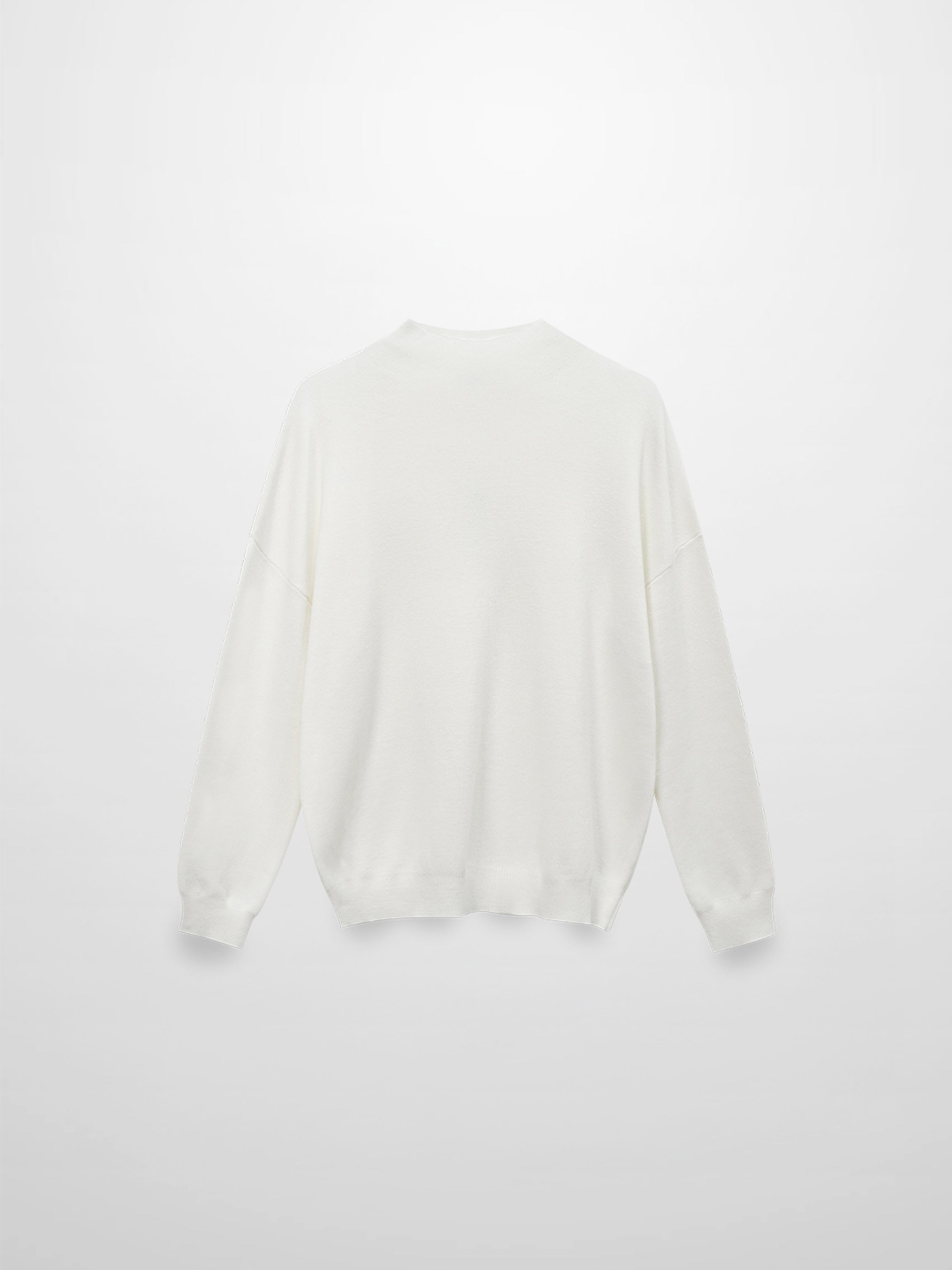 Mock Neck Thin Knit Sweater-Ivory