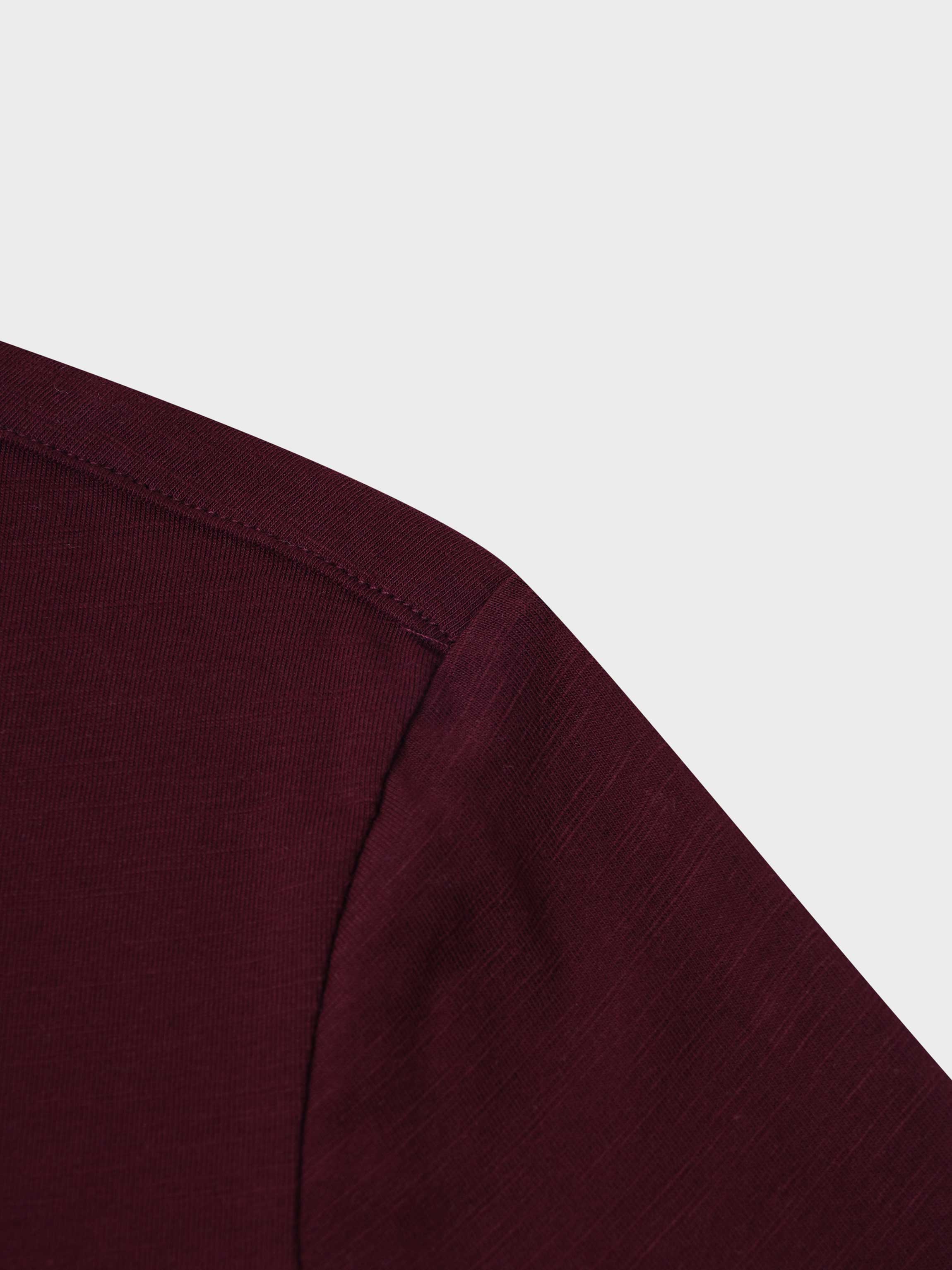 Button Down T-Shirt Blouse-Burgundy